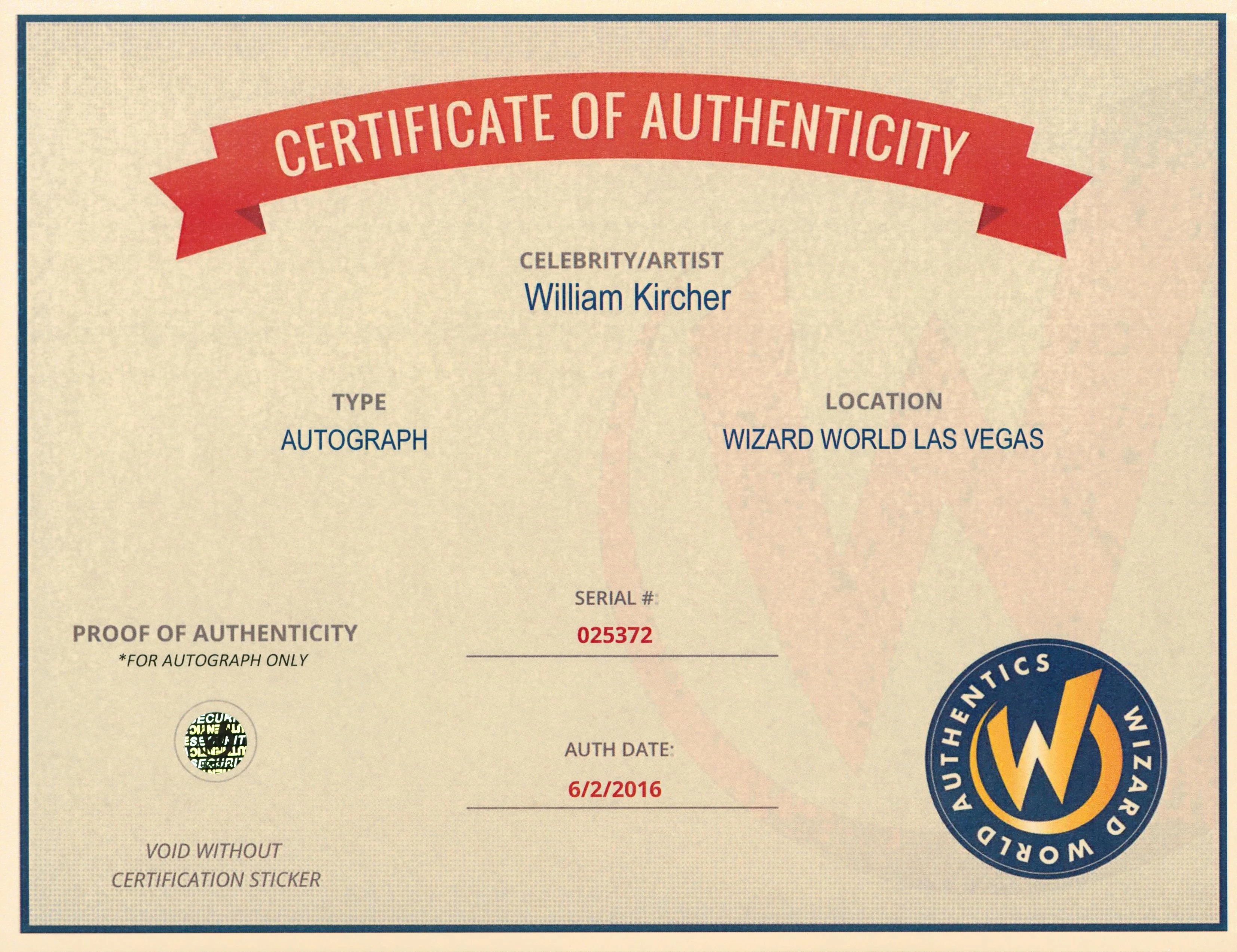 William Kircher The Hobbit Authentic Signed 8x10 Photo Wizard World 1 - Image 3
