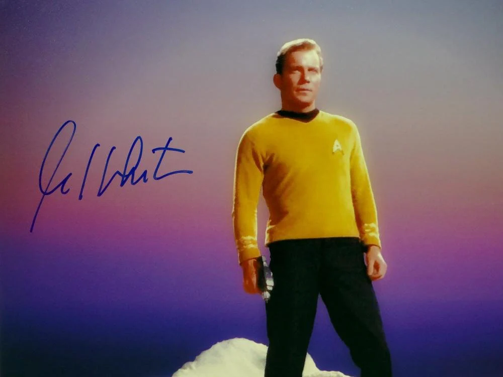William Shatner Signed Star Trek 16x20 Standing on Rock *Blue/Left JSA W Auth - Image 5