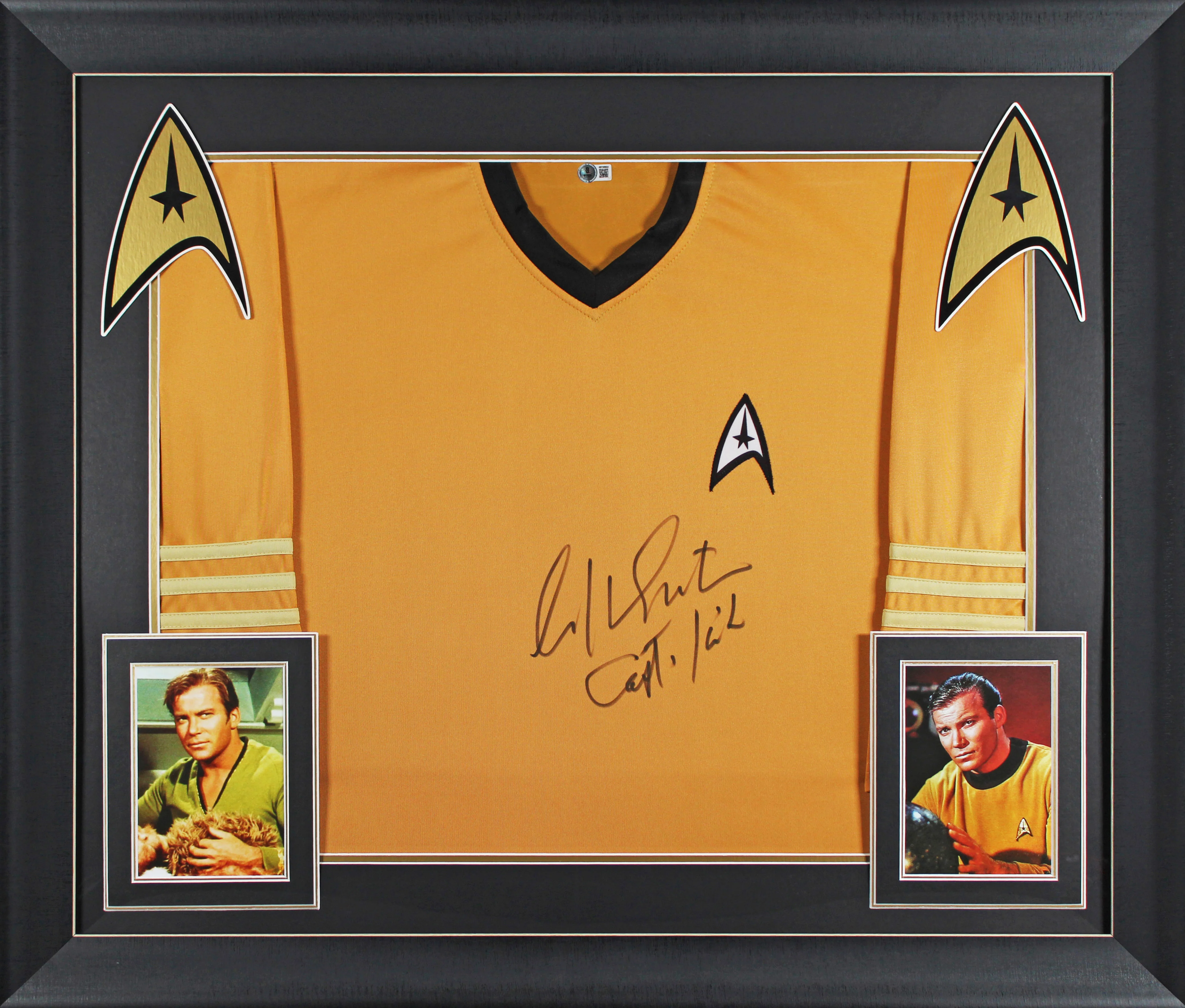 William Shatner Star Trek "Captain Kirk" Signed & Framed Uniform Shirt BAS Wit - Image 2