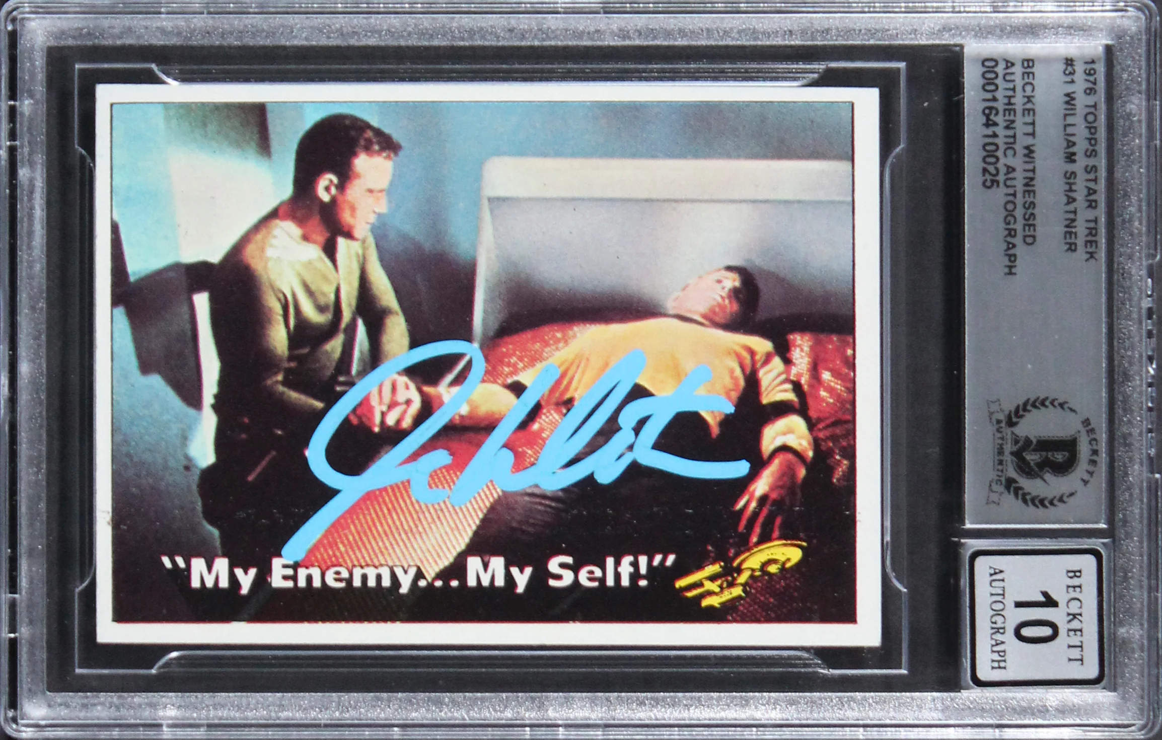 William Shatner Star Trek Signed 1976 Topps Star Trek #31 Card Auto 10! BAS Slab - Image 2