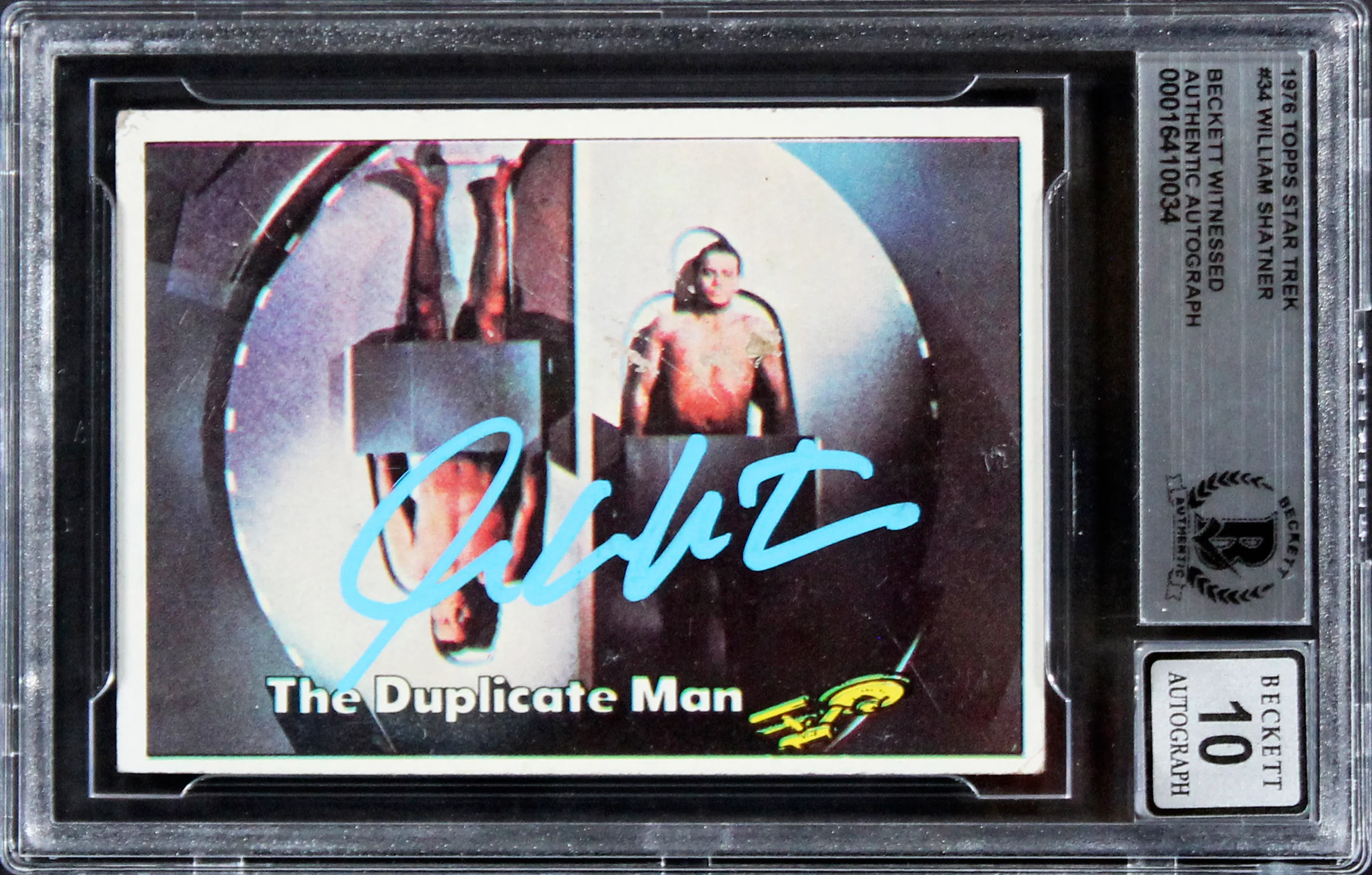 William Shatner Star Trek Signed 1976 Topps Star Trek #34 Card Auto 10! BAS Slab - Image 2