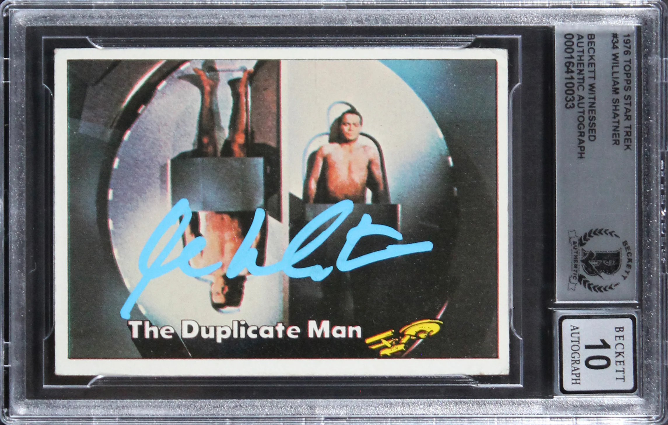 William Shatner Star Trek Signed 1976 Topps Star Trek #34 Card Auto 10 BAS Slab - Image 2