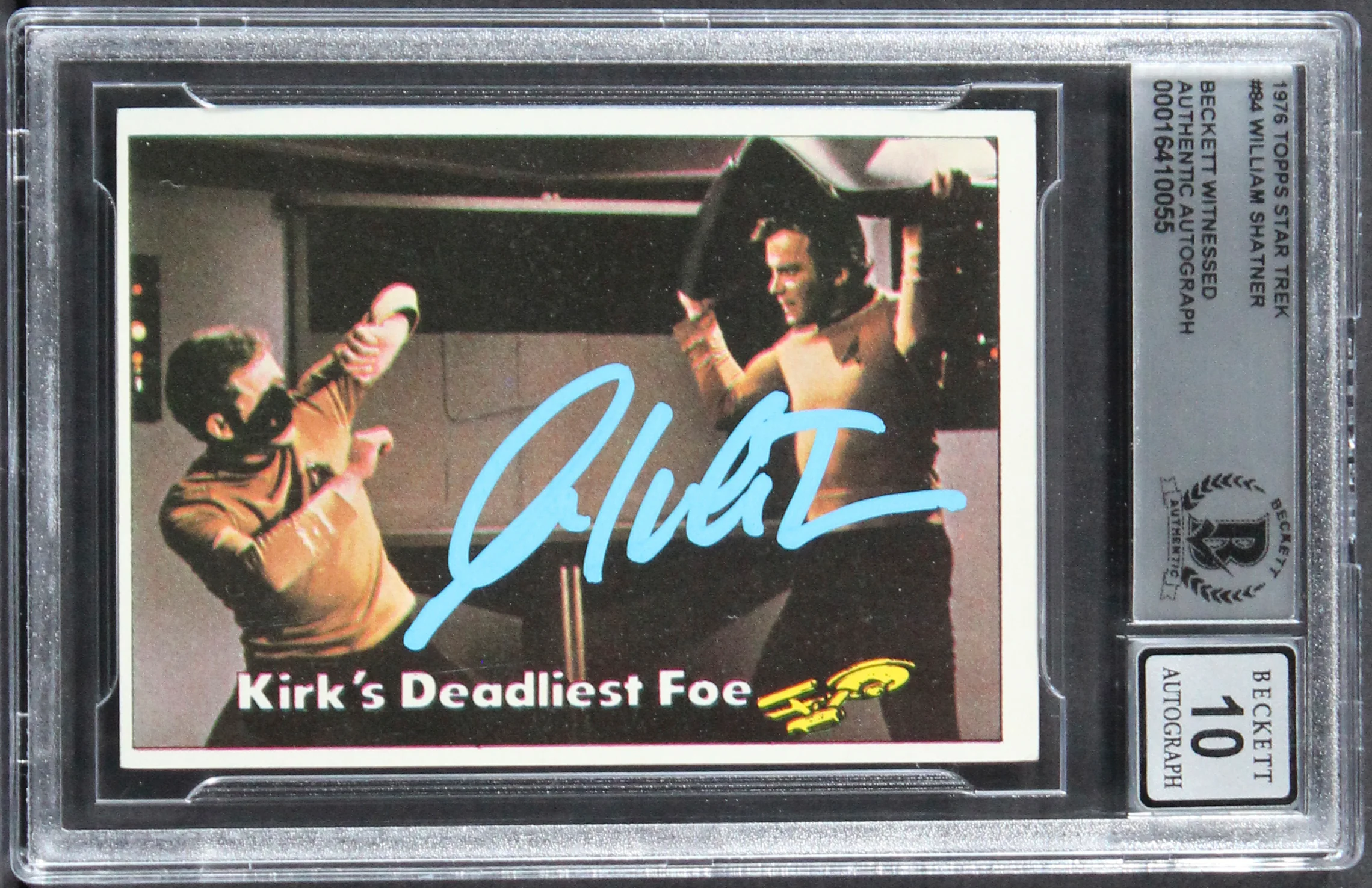 William Shatner Star Trek Signed 1976 Topps Star Trek #84 Card Auto 10! BAS Slab - Image 2