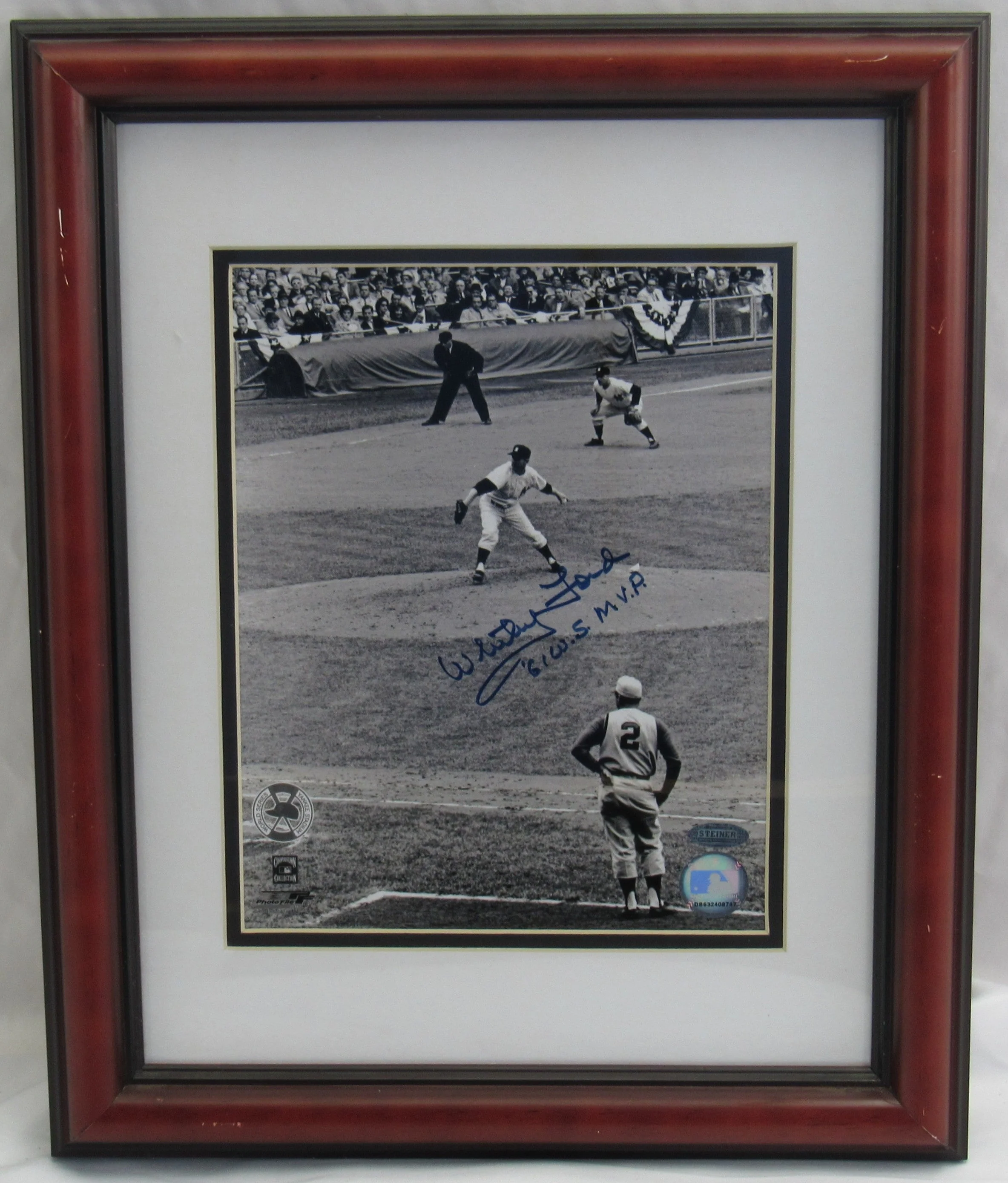Whitey Ford Signed Framed 8x10 Photo Steiner Hologram