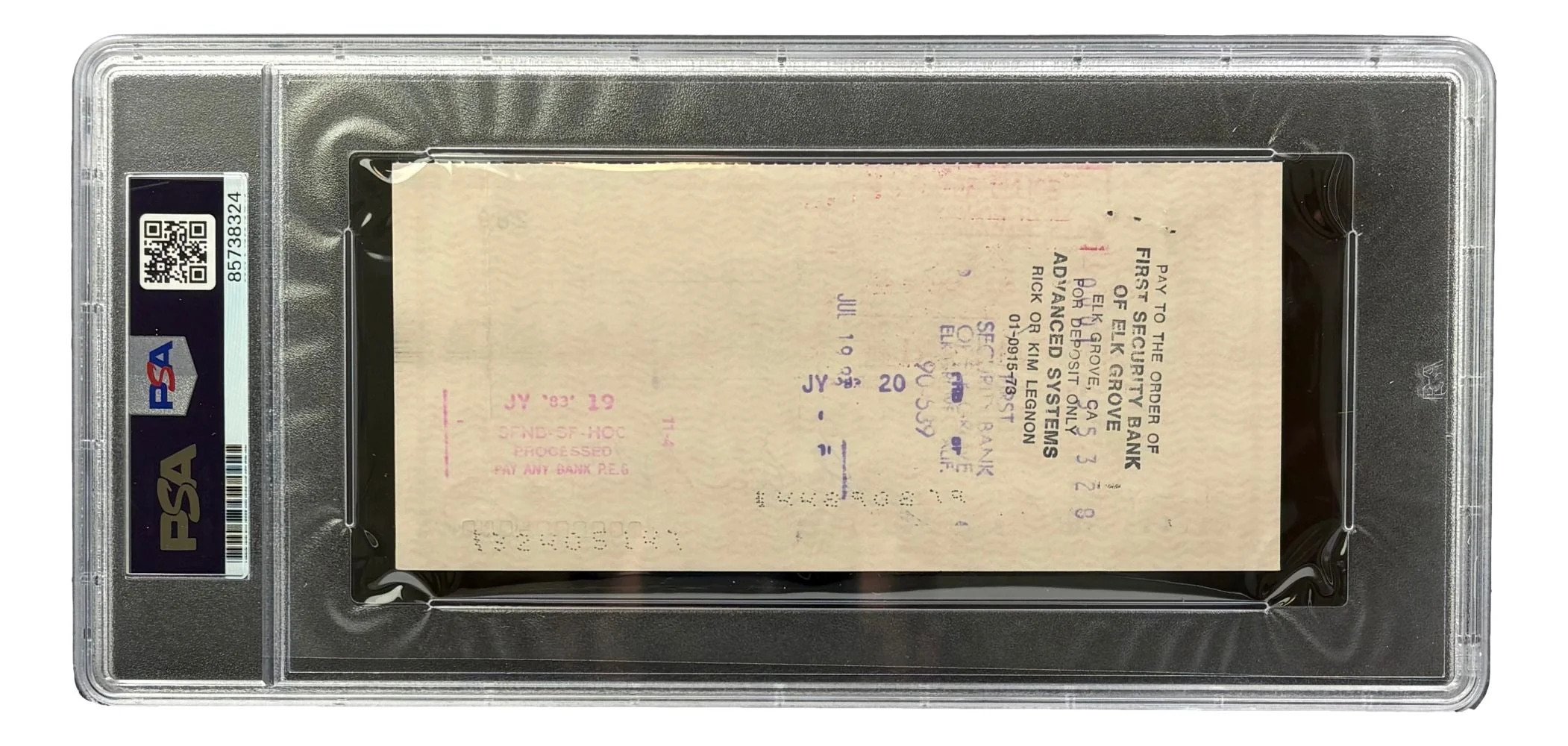 Willie McCovey San Francisco Giants Signed Bank Check #280 PSA/DNA - Image 2