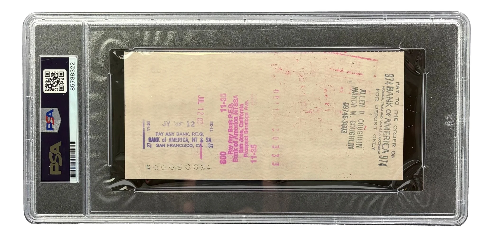 Willie McCovey San Francisco Giants Signed Bank Check #283 PSA/DNA - Image 2