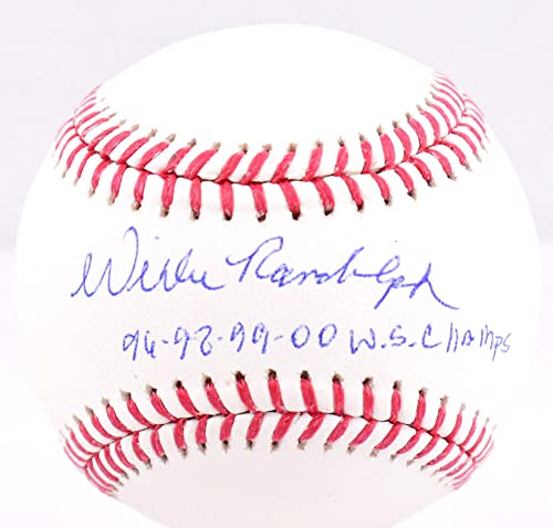 Willie Randolph Signed Rawlings OML Baseball w/96,98,99,00 WS Champs- Beckett W - Image 5