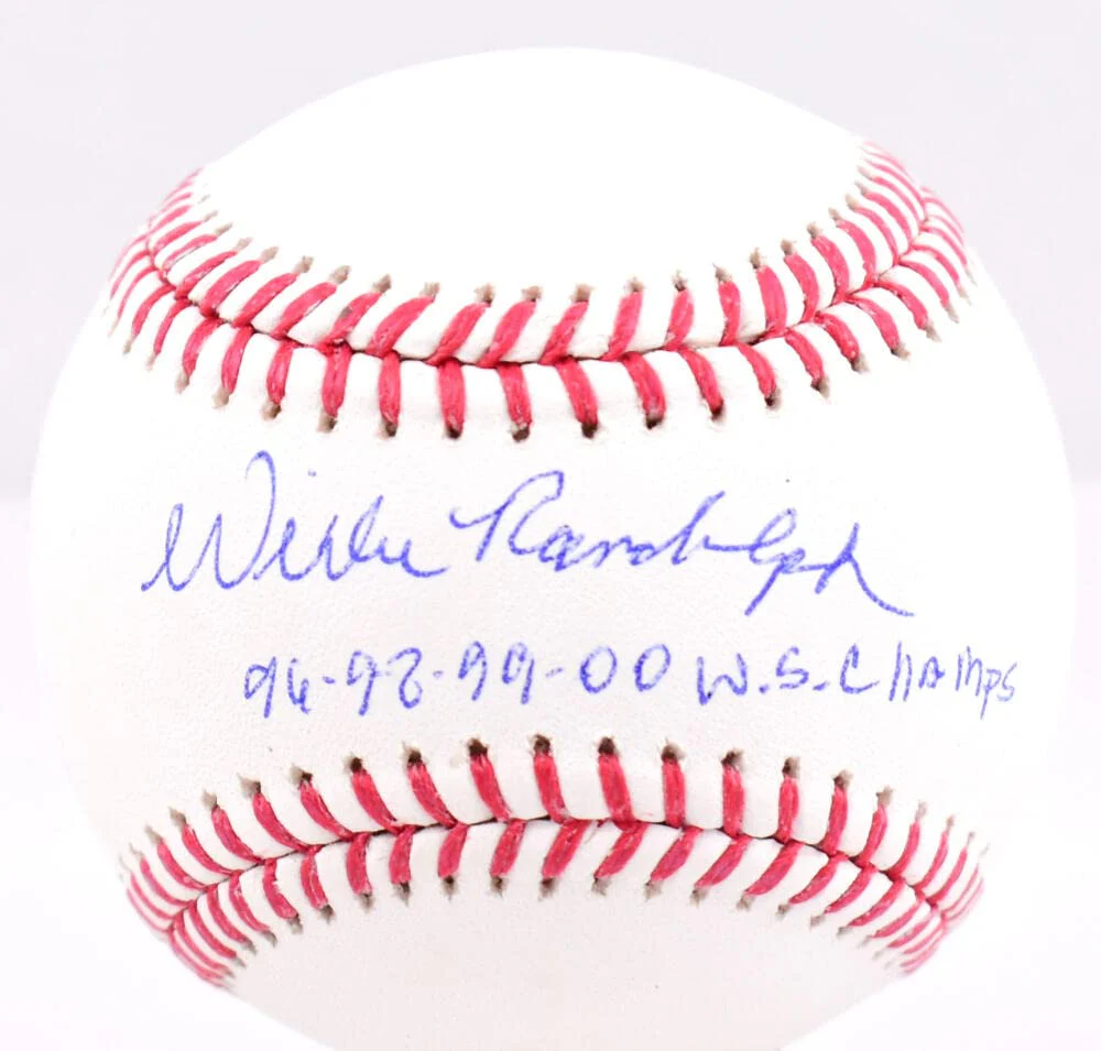Willie Randolph Signed Rawlings OML Baseball w/96,98,99,00 WS Champs- Beckett W - Image 6