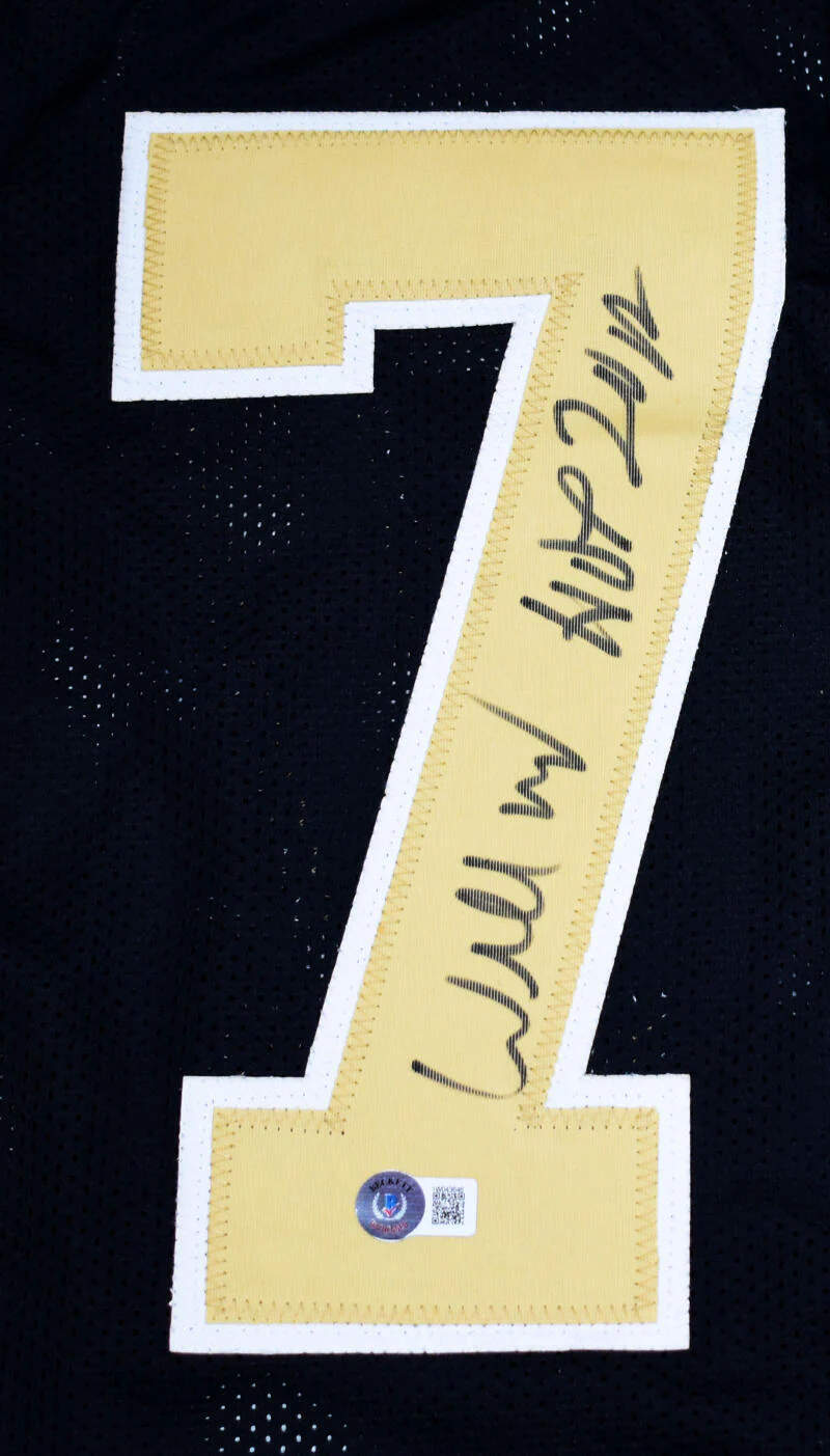 Willie Roaf Autographed Black Pro Style Jersey w/ HOF- Beckett W Hologram *Black - Image 2