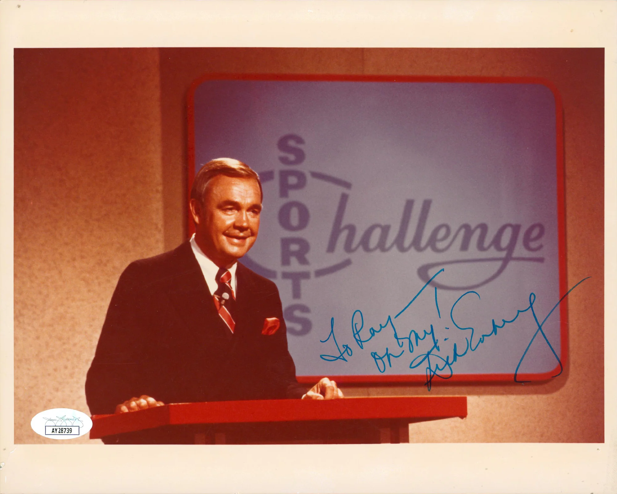 Wink Martindale Sports Challenge "To Ray Oh My!" Signed 8x10 Photo JSA #AY28739