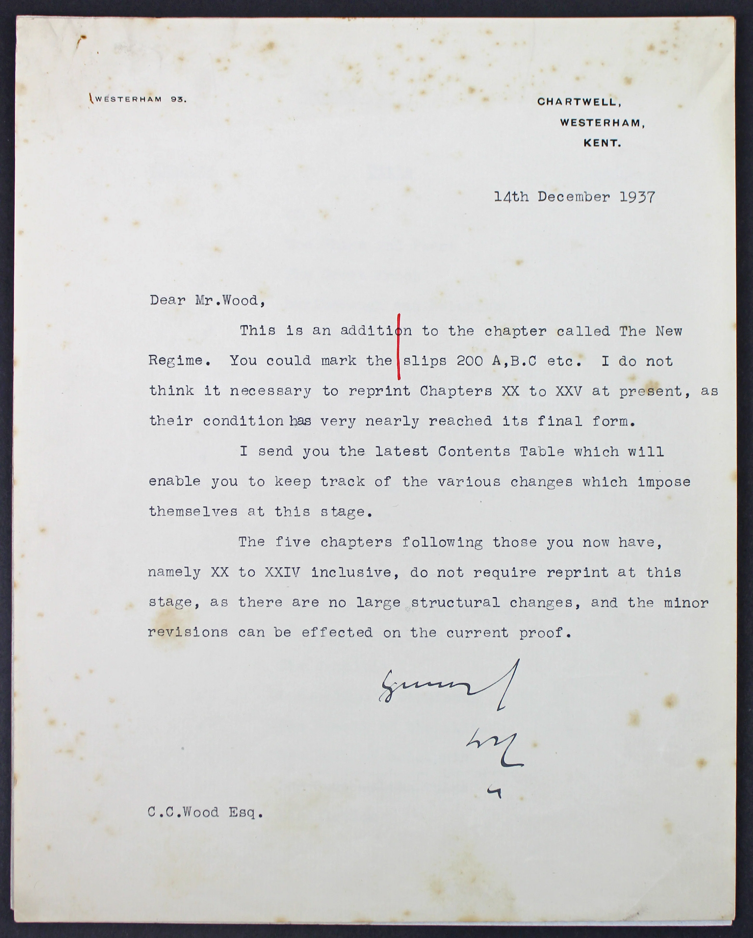 Winston Churchill Authentic Signed 1937 8x10 Letter w/ Content BAS #A39336 - Image 3