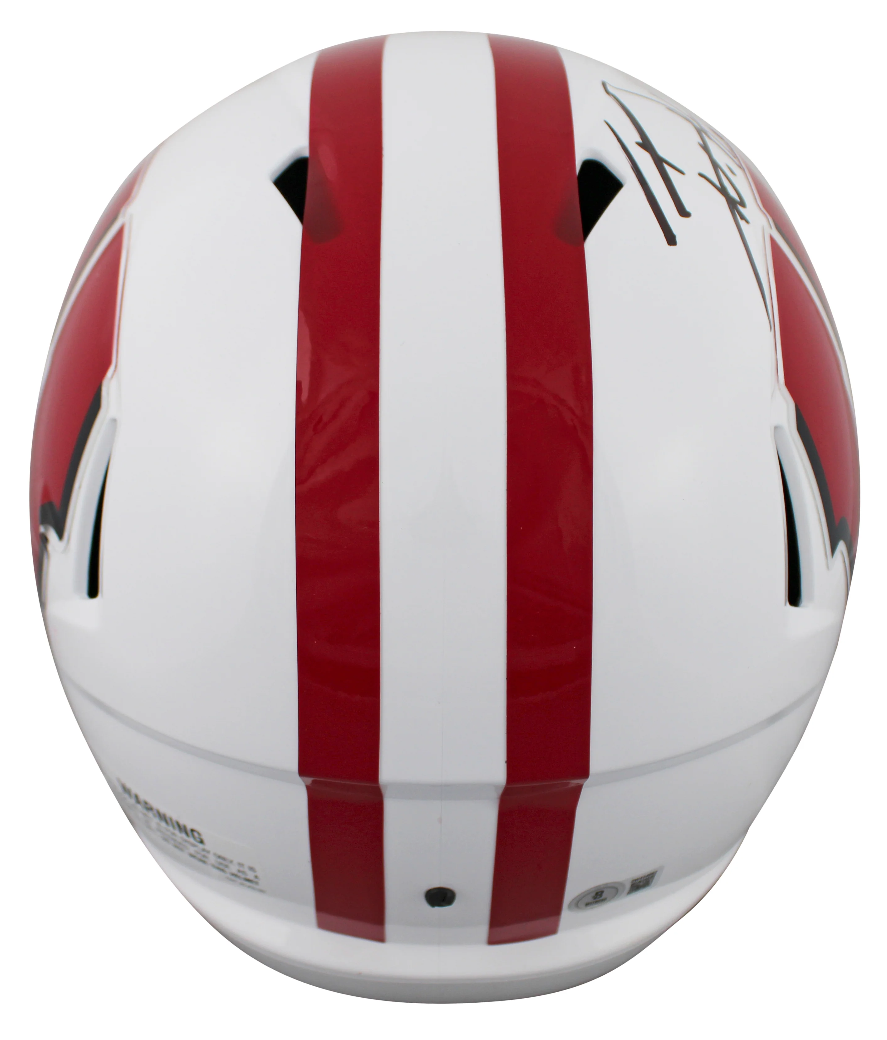 Wisconsin T.J. Watt Authentic Signed Full Size Speed Rep Helmet BAS Witnessed - Image 3