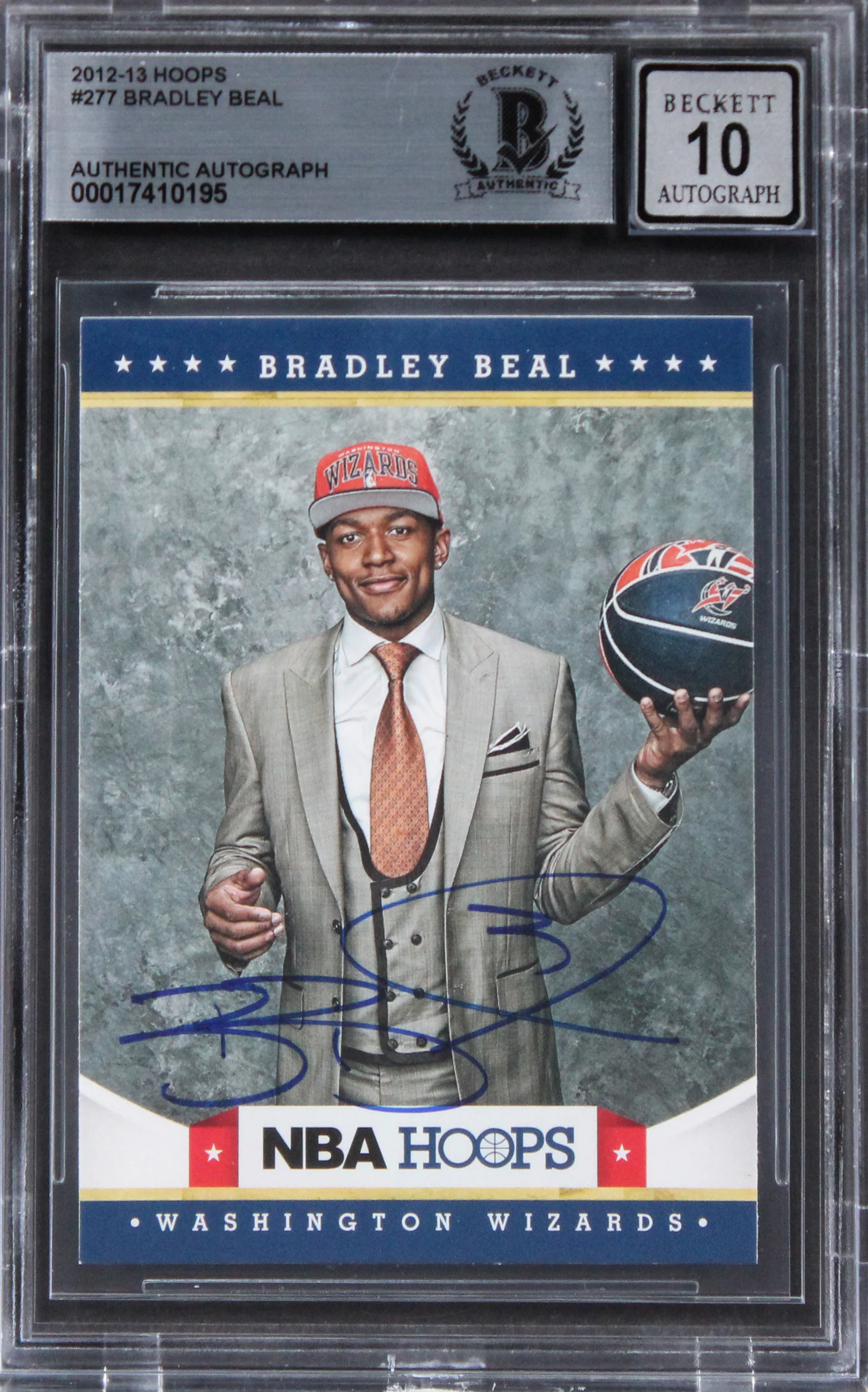 Wizards Bradley Beal Signed 2012 Hoops #277 Rookie Card Auto 10 BAS Slabbed - Image 2