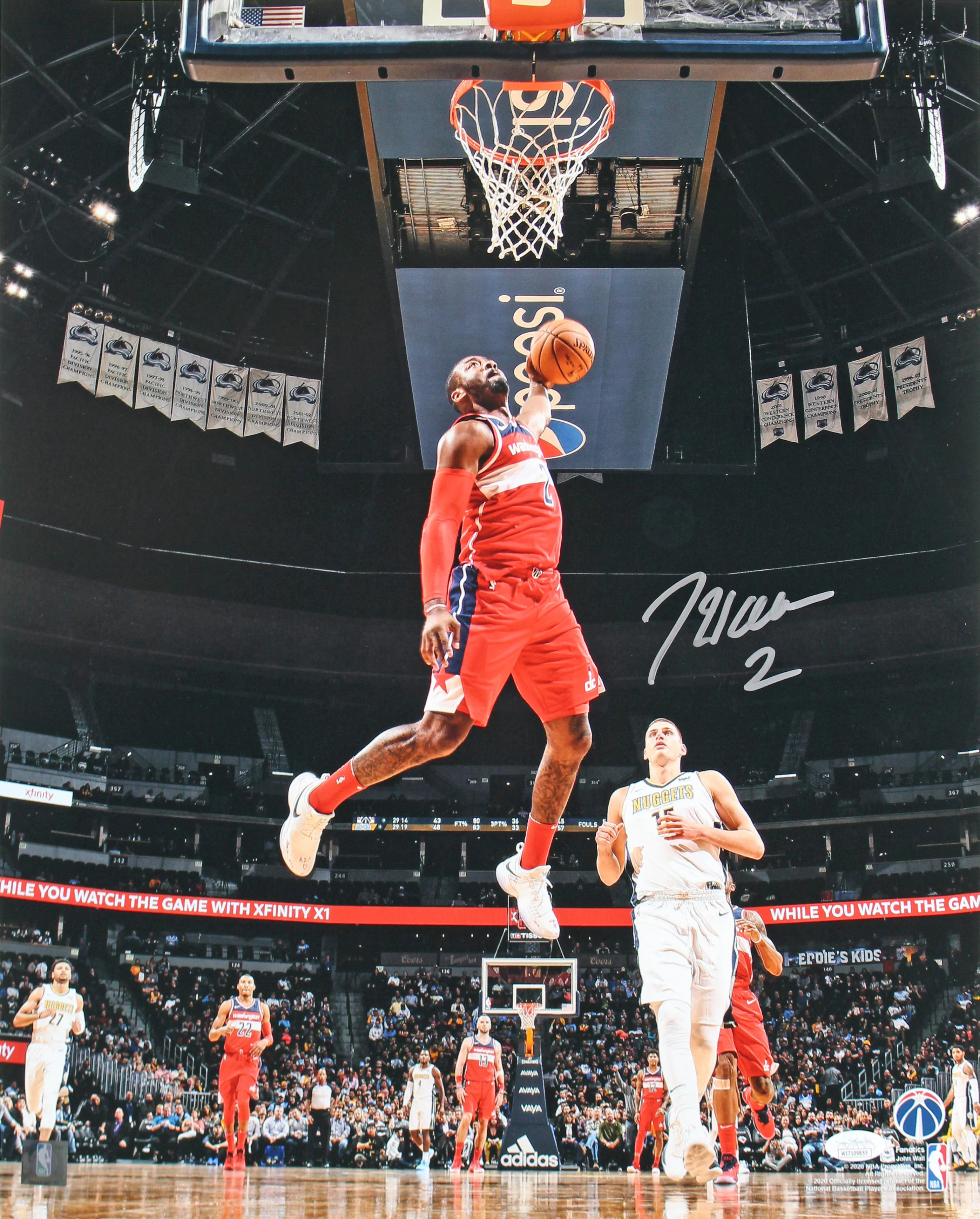 Wizards John Wall Authentic Signed 16x20 Vertical Photo Vs Nuggets JSA Witness - Image 2