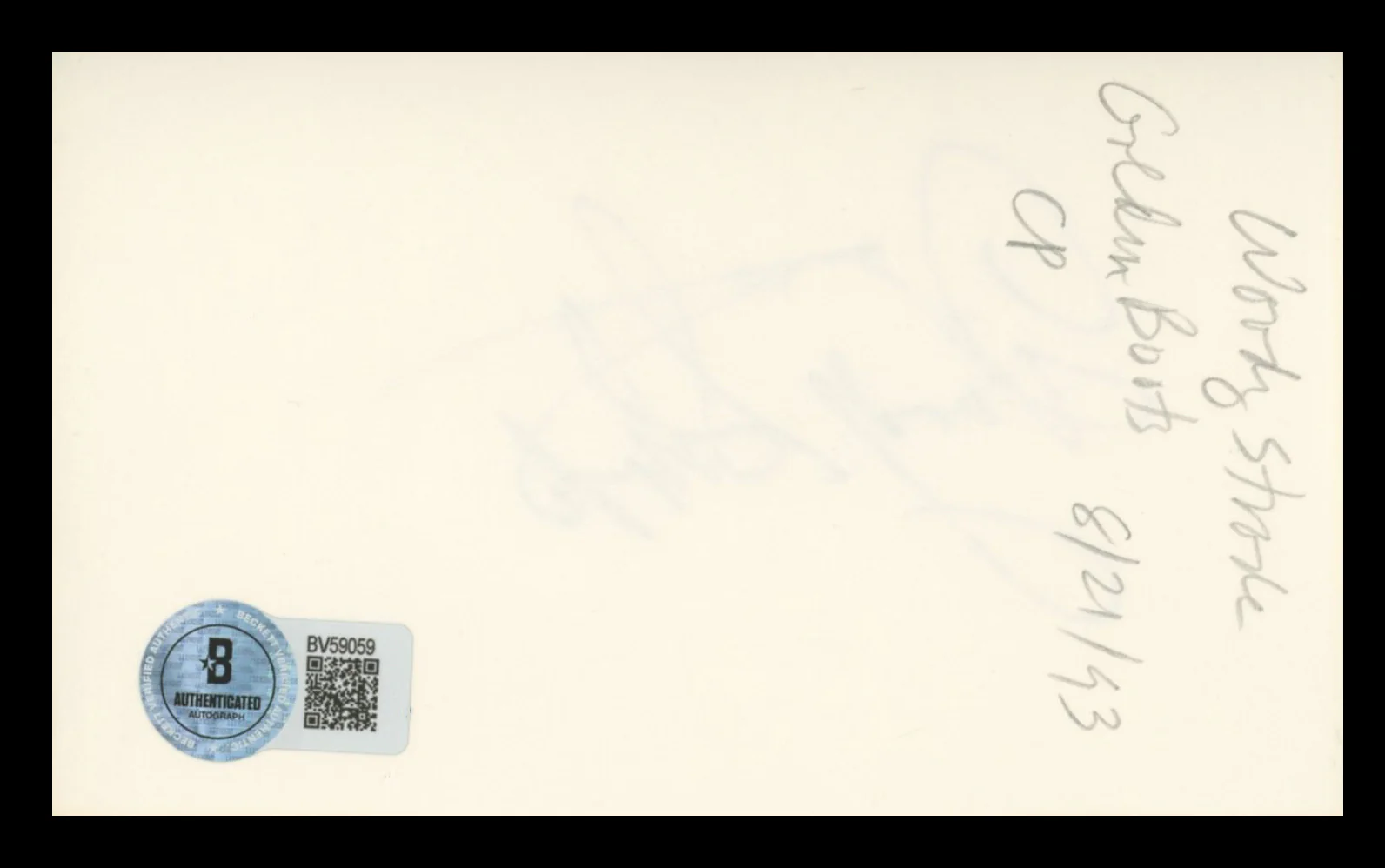Woody Strode Spartacus Authentic Signed 3x5 Index Card BAS #BV59059 - Image 3