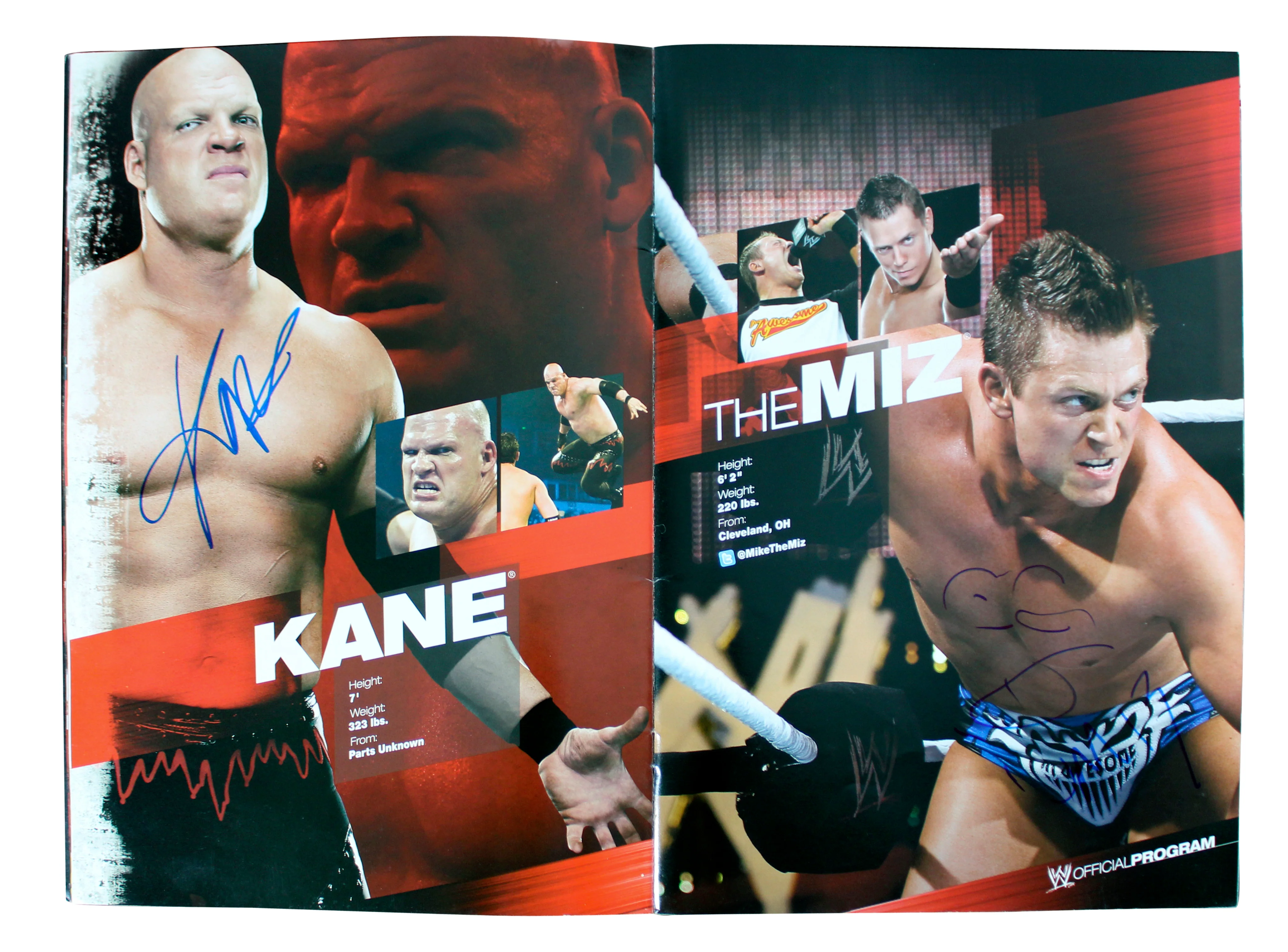 WWE Superstars (54) Rhodes, Kane, Sheamus, Mysterio Signed Official Program BAS - Image 4