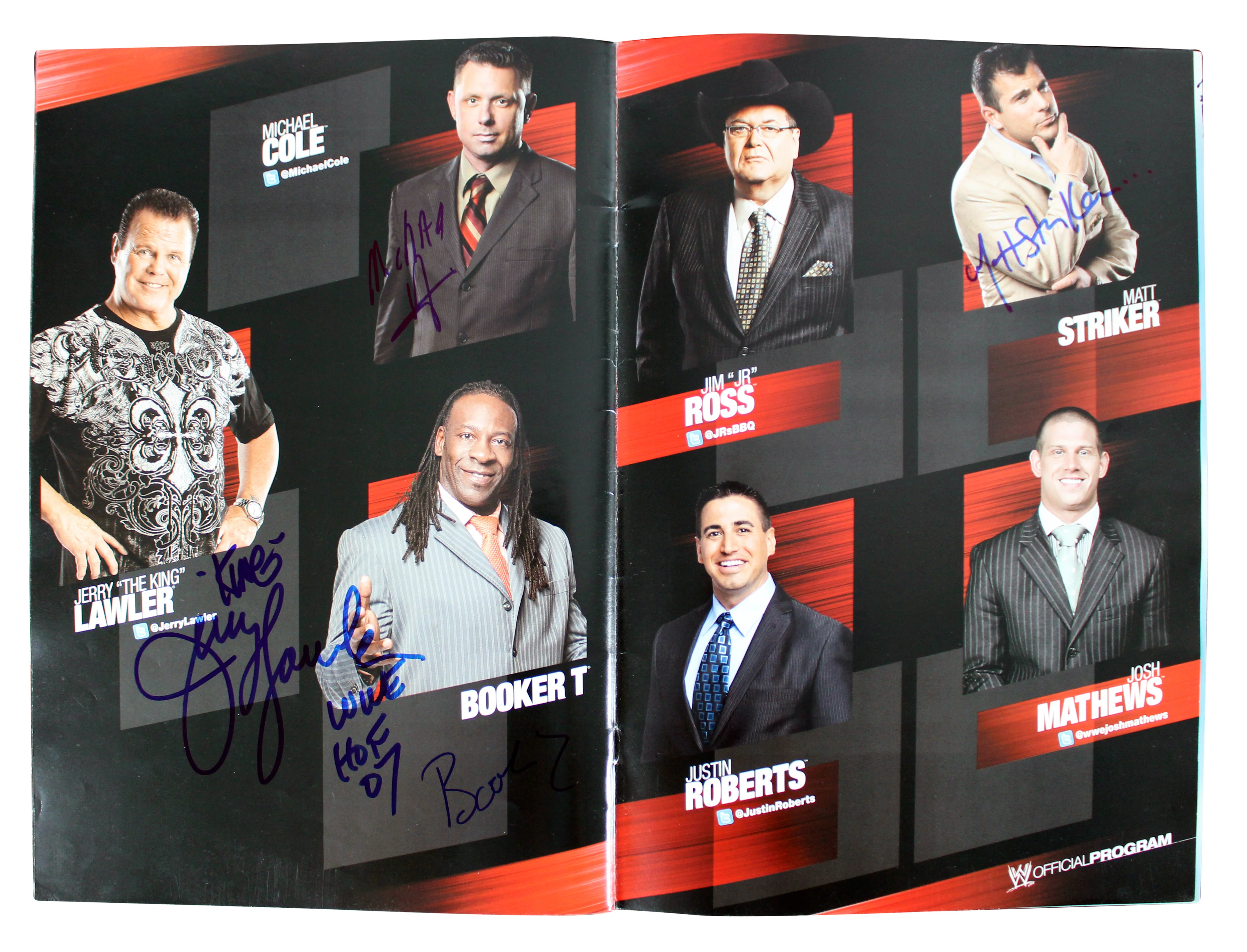 WWE Superstars (54) Rhodes, Kane, Sheamus, Mysterio Signed Official Program BAS - Image 9