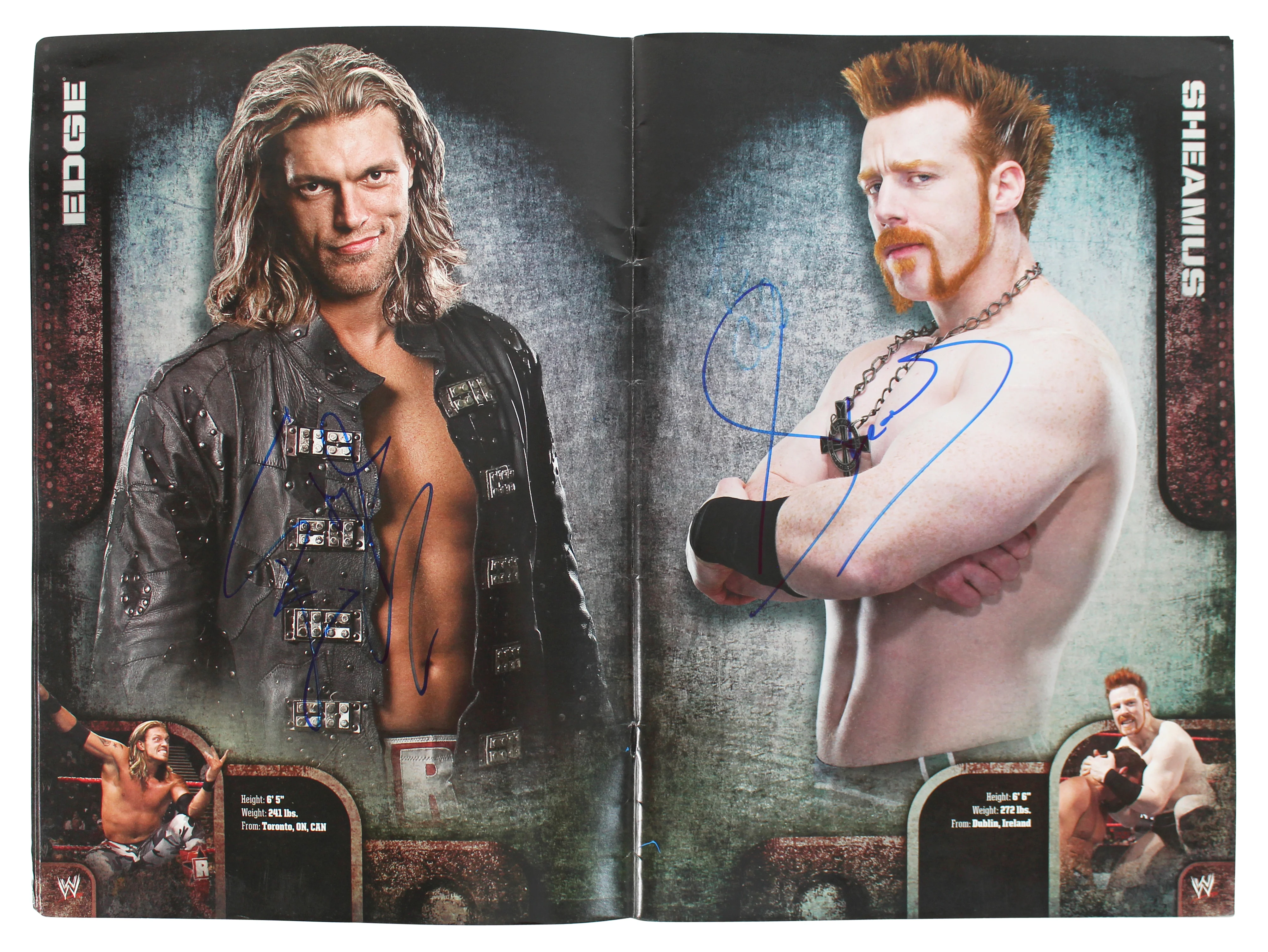 WWE Superstars (64) Cena, Edge, Sheamus, Mysterio, Signed 2010 WWE Program BAS - Image 6
