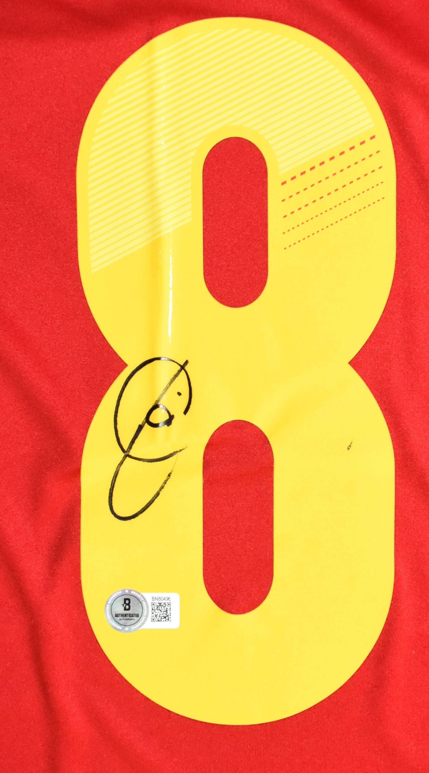 Xavi Autographed Spain Home Soccer Jersey #8 - Beckett Hologram *L - Image 2