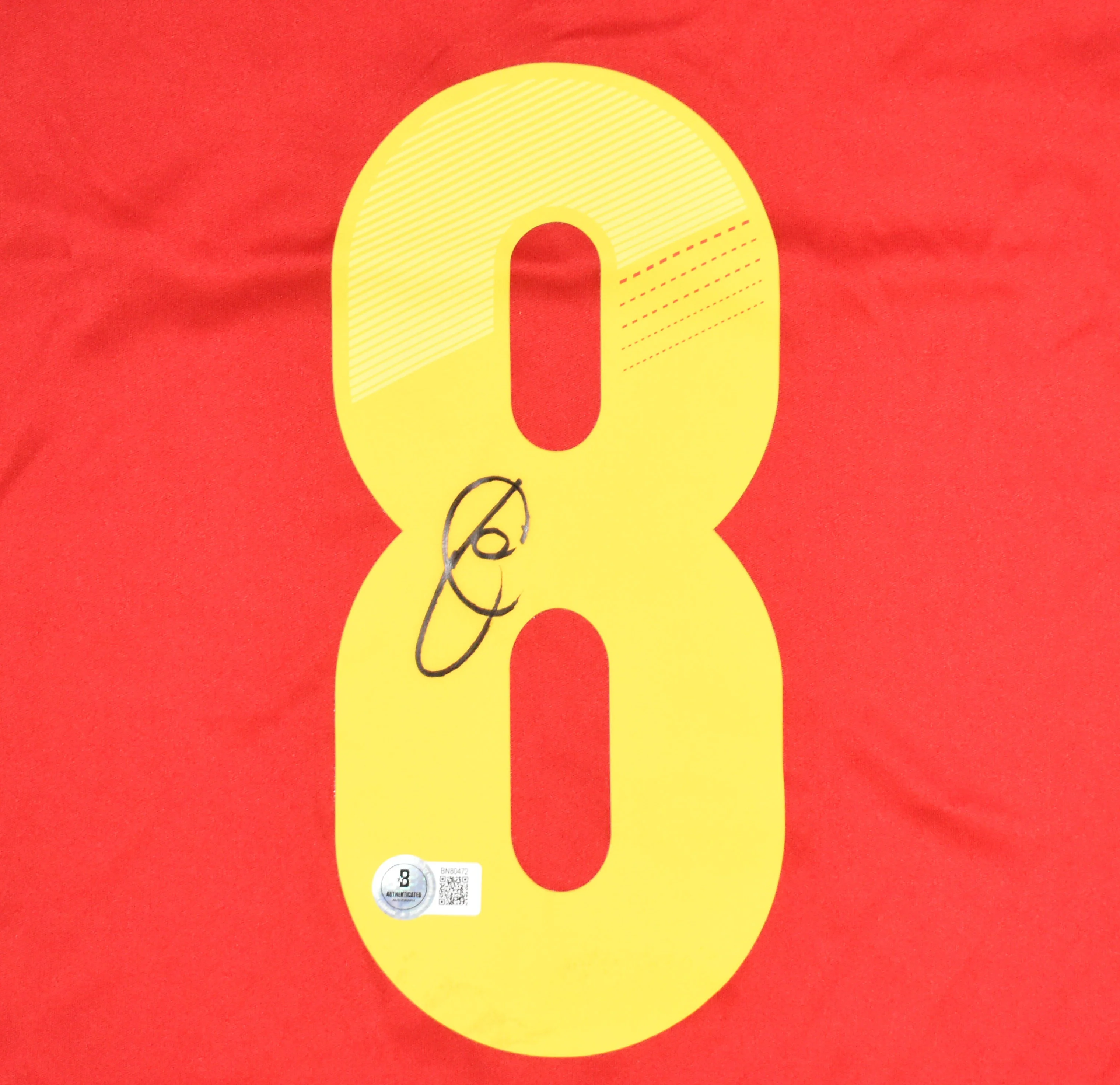 Xavi Autographed Spain Home Soccer Jersey #8 - Beckett Hologram *M - Image 2