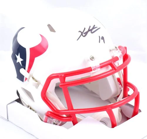 Xavier Hutchinson Autographed Texans Flat White Speed Mini Helmet-Beckett W Holo - Image 8