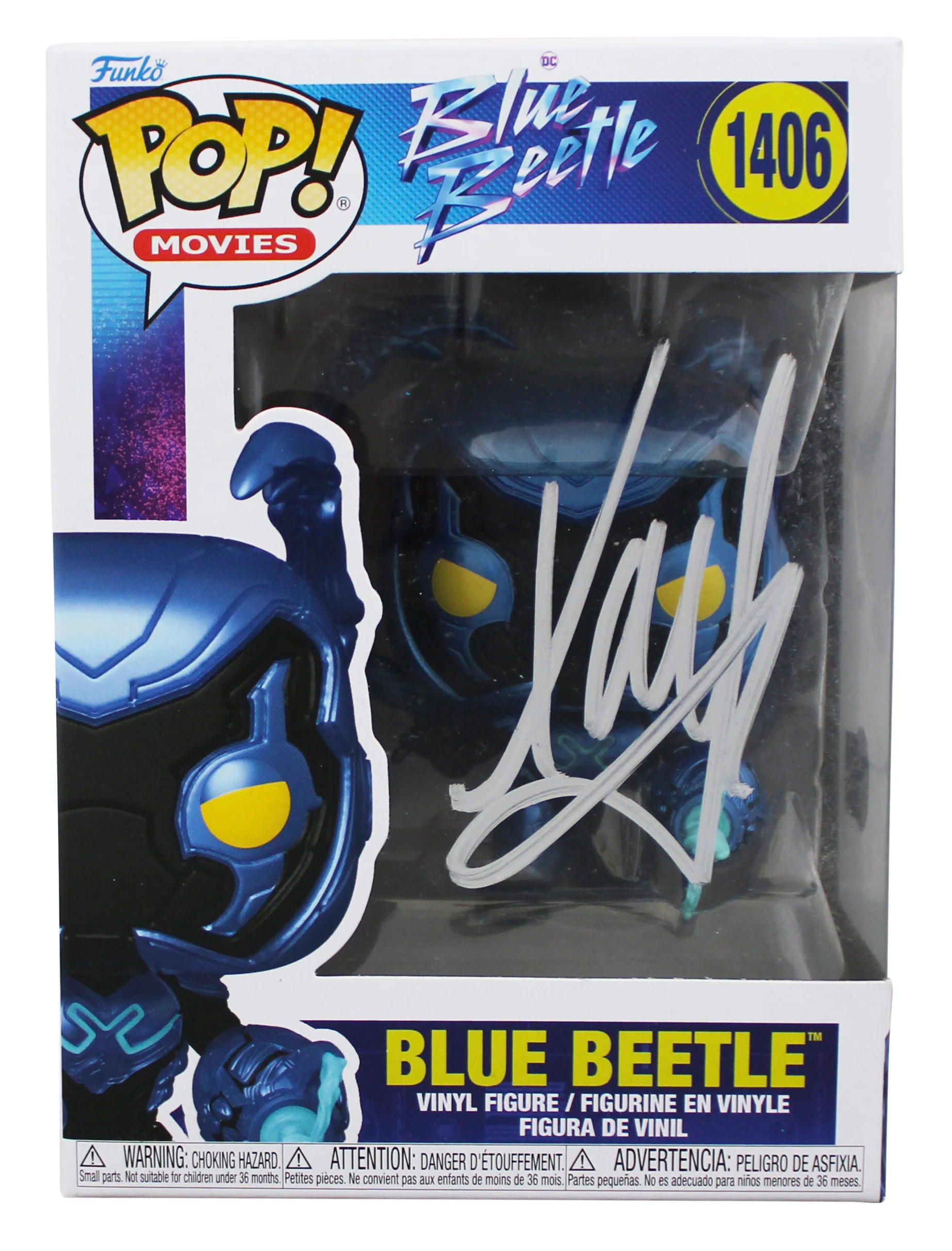 Xolo Mariduena Blue Beetle Signed #1406 Funko Pop Vinyl Figure BAS #BN36431 - Image 2