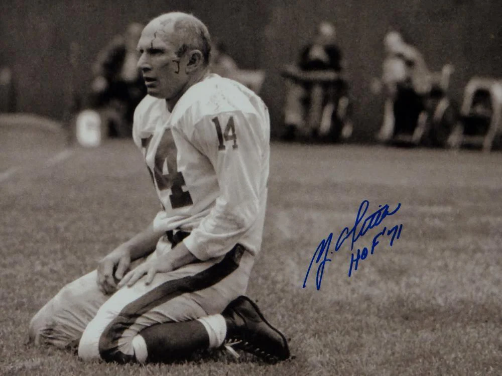 Y.A. Tittle Autographed New York Giants 16x20 On Knees Photo W/ HOF-Tristar Auth - Image 2