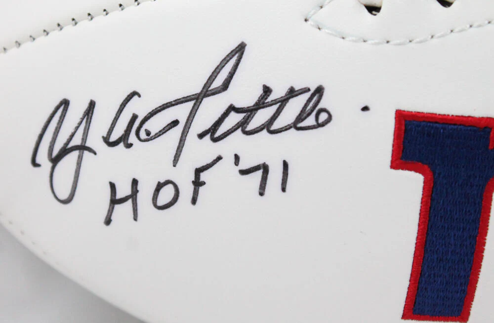Y.A. Tittle Autographed New York Giants Logo Football with JSA Witnessed Auth - Image 2