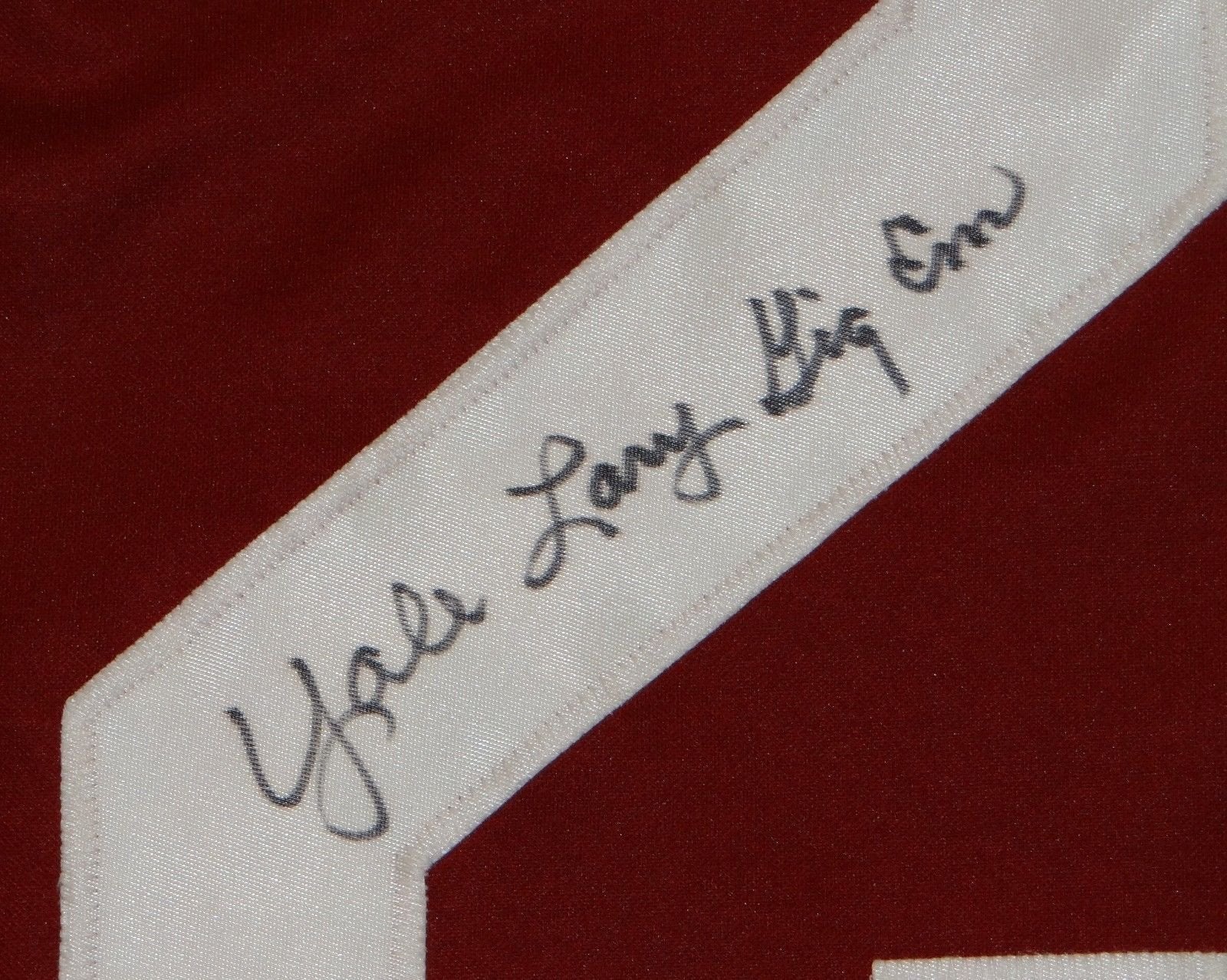 Yale Lary Autographed Maroon College Style Jersey With Gig Em- JSA Authenticated - Image 6