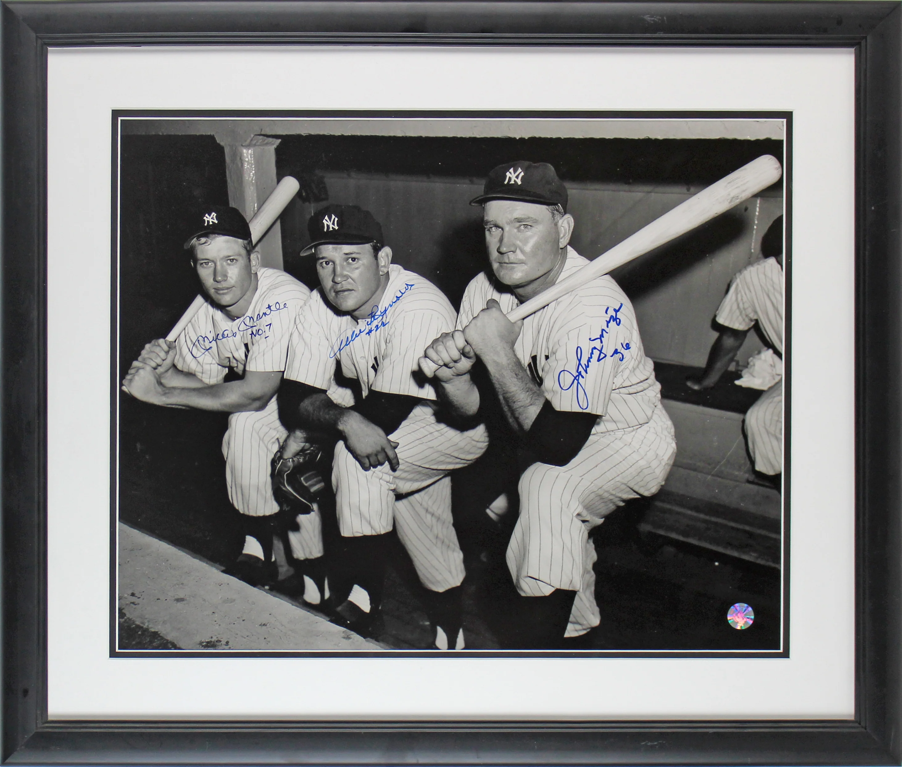 Yankees (3) Mantle, Reynolds & Mize Signed 16x20 Framed Photo BAS #A39330 - Image 2