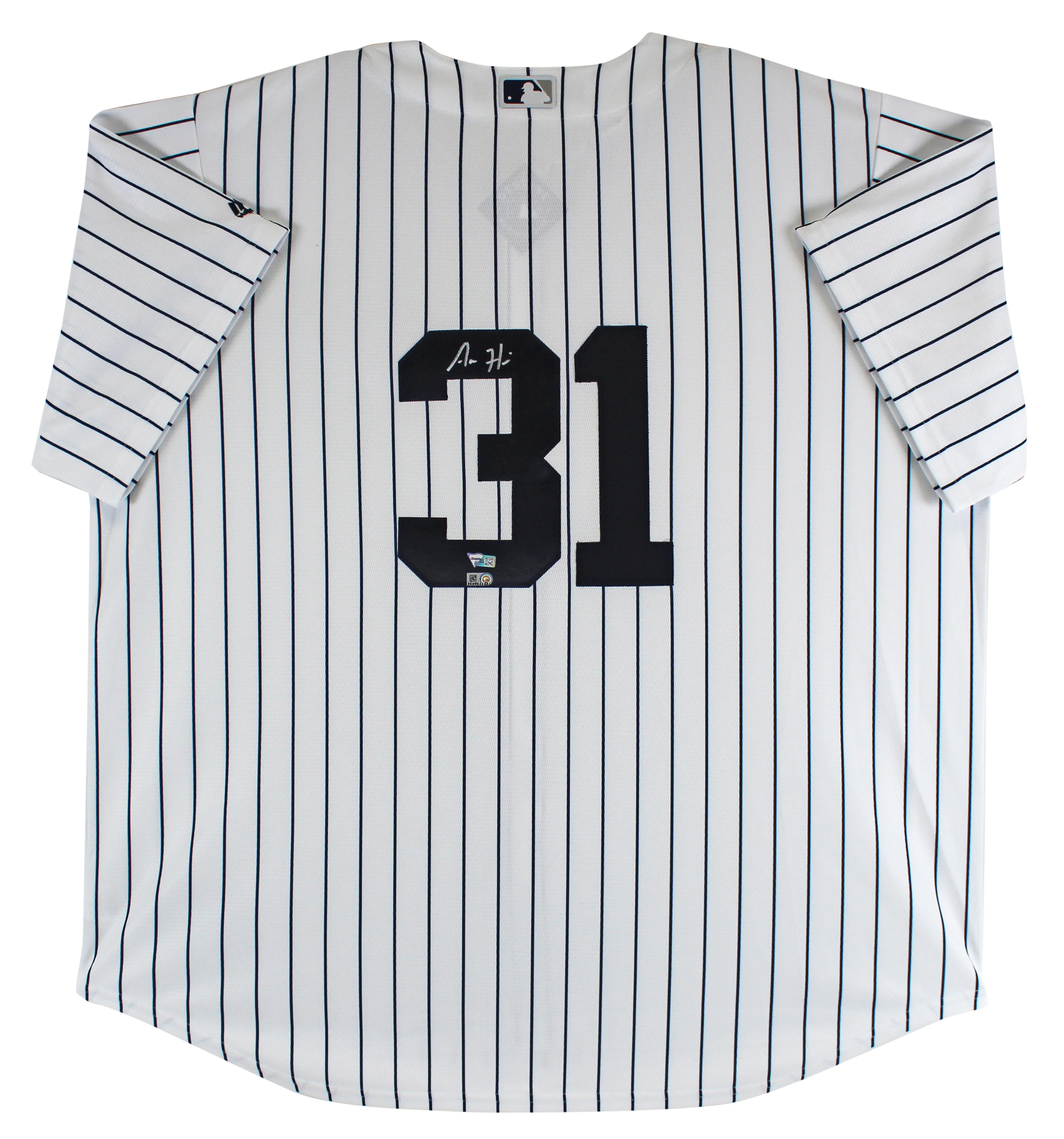 Yankees Aaron Hicks Authentic Signed White Pinstripe Majestic Jersey Fanatics - Image 2