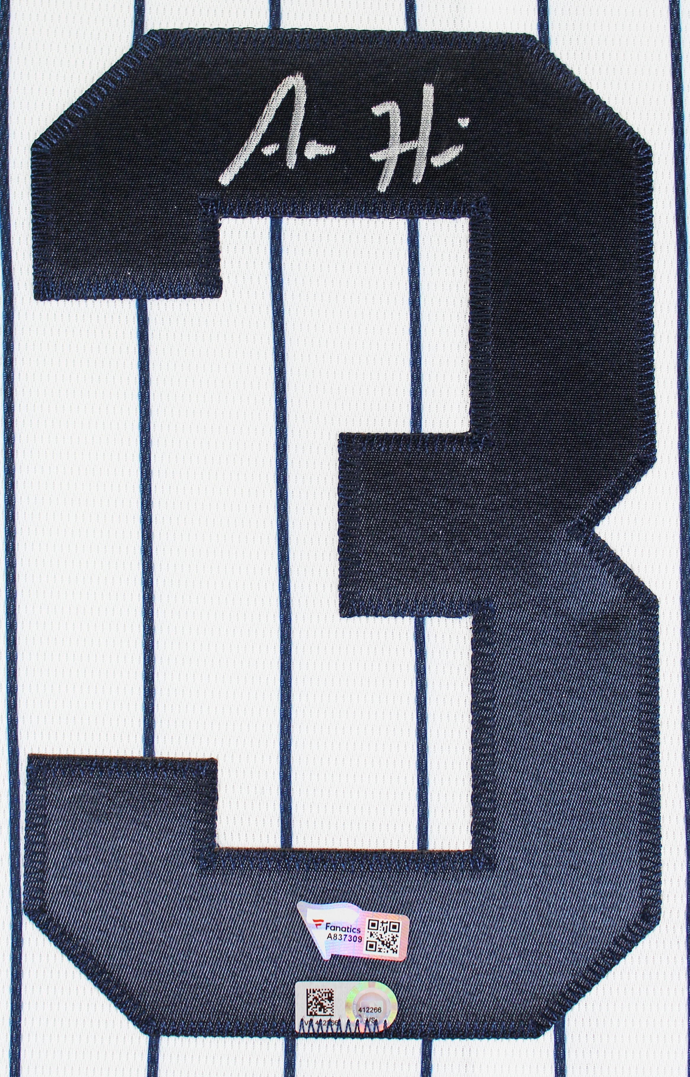 Yankees Aaron Hicks Authentic Signed White Pinstripe Majestic Jersey Fanatics - Image 3