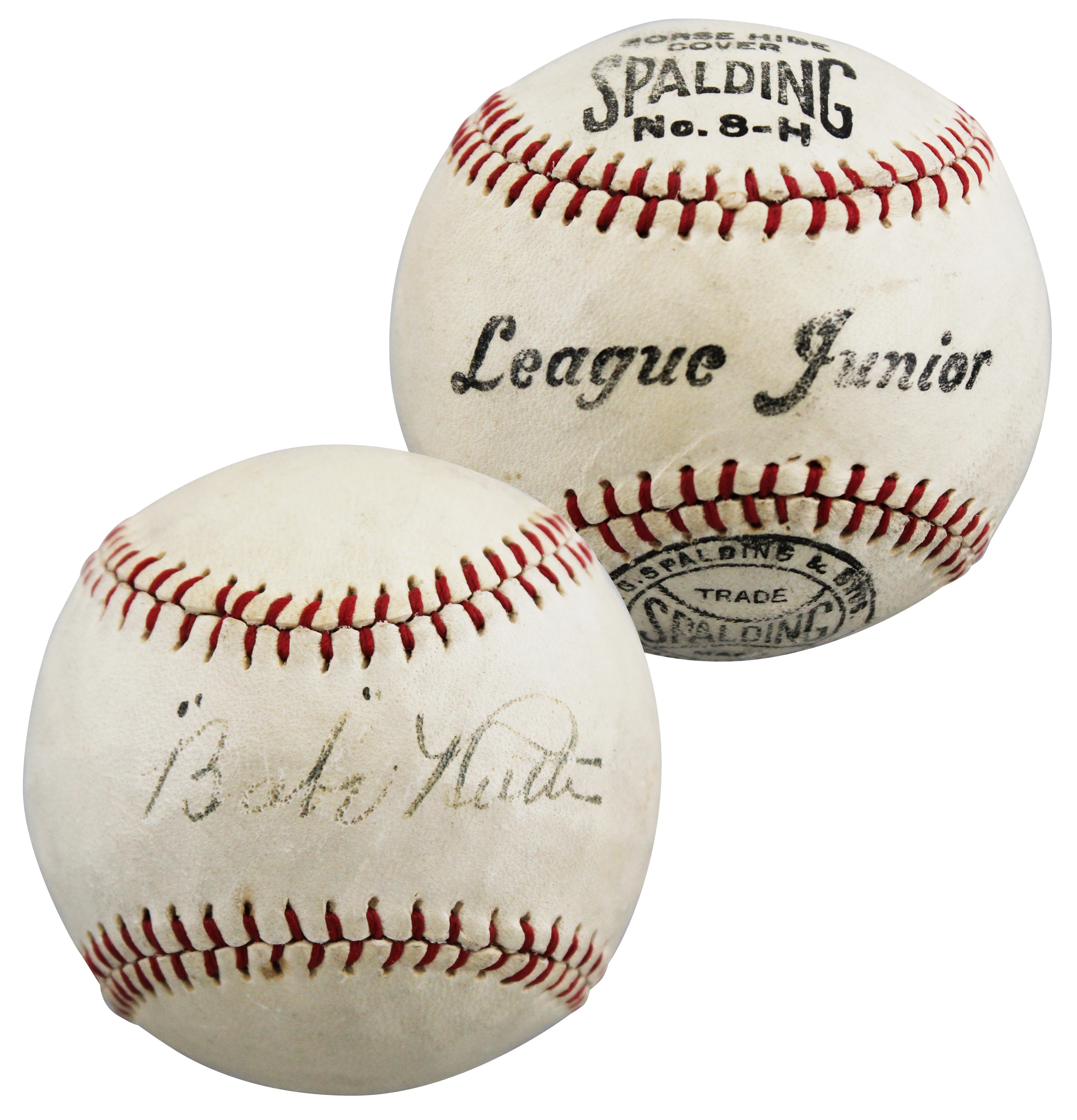 Yankees Babe Ruth Signed 1920's Spalding League Junior Baseball PSA/DNA #AD02216 - Image 2