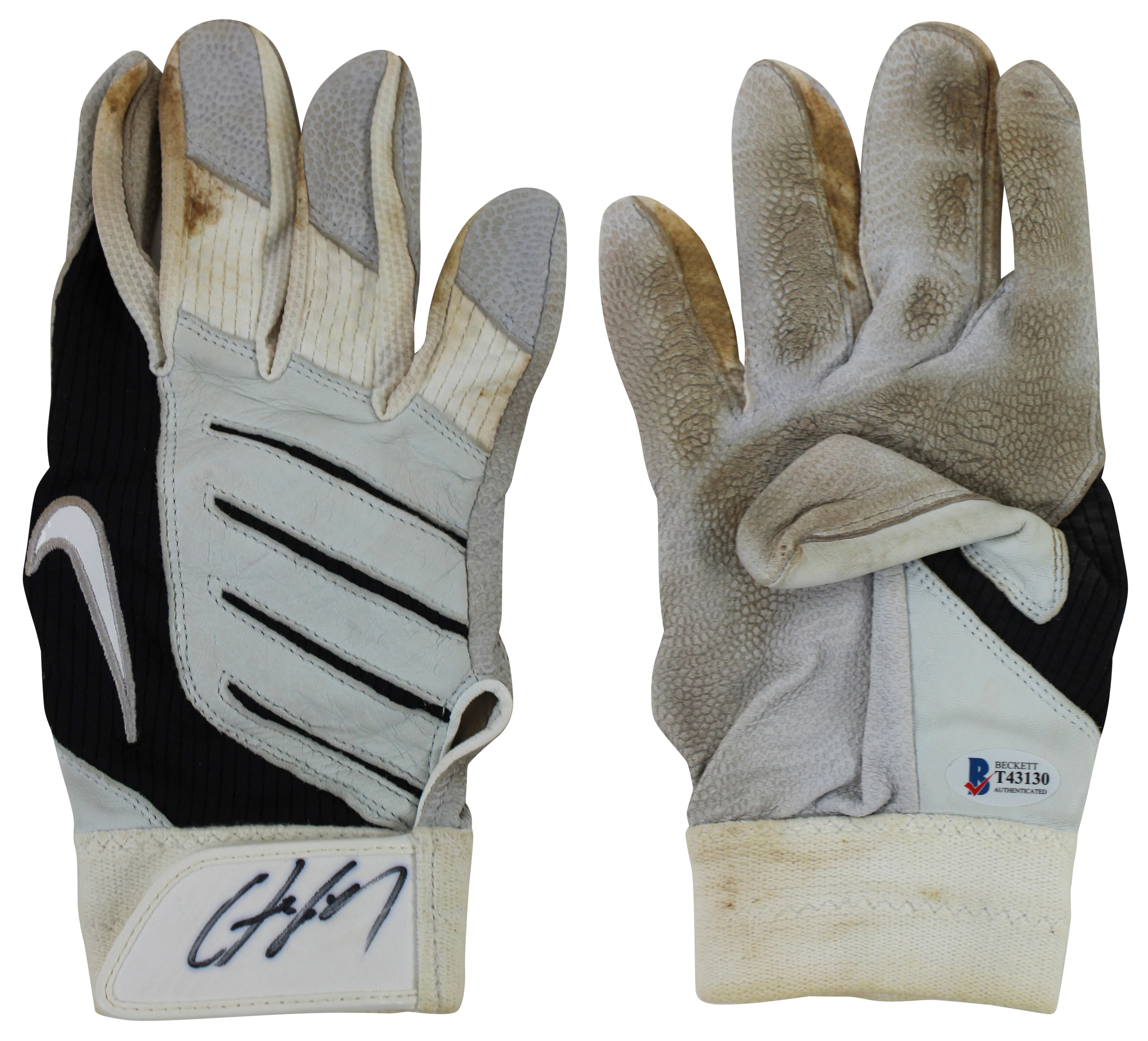 Yankees Chris Carter Authentic Signed Game Used Nike Batting Glove BAS #T43130 - Image 2