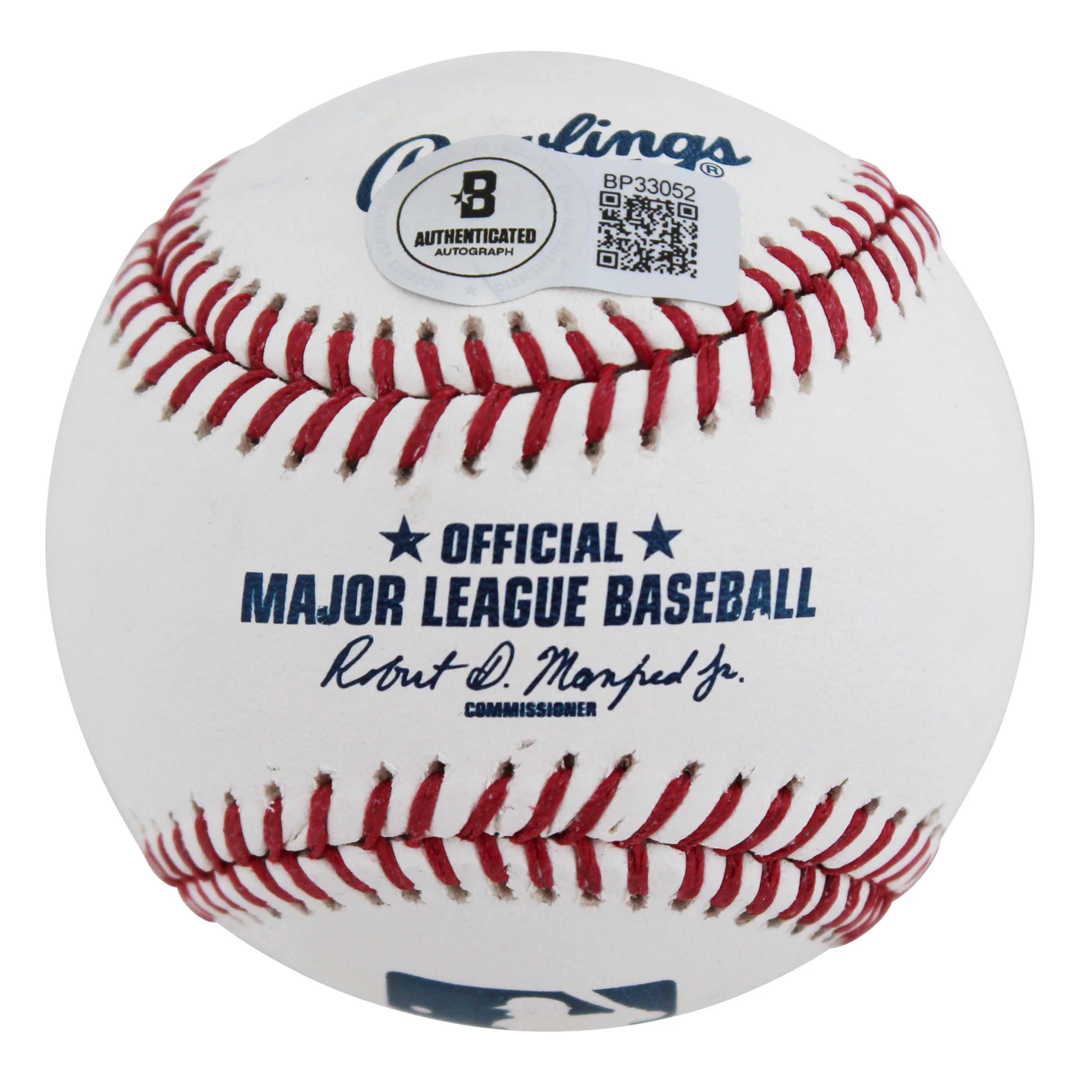 Yankees David Wells Authentic Signed Robert Manfred Oml Baseball BAS #BP33052 - Image 5