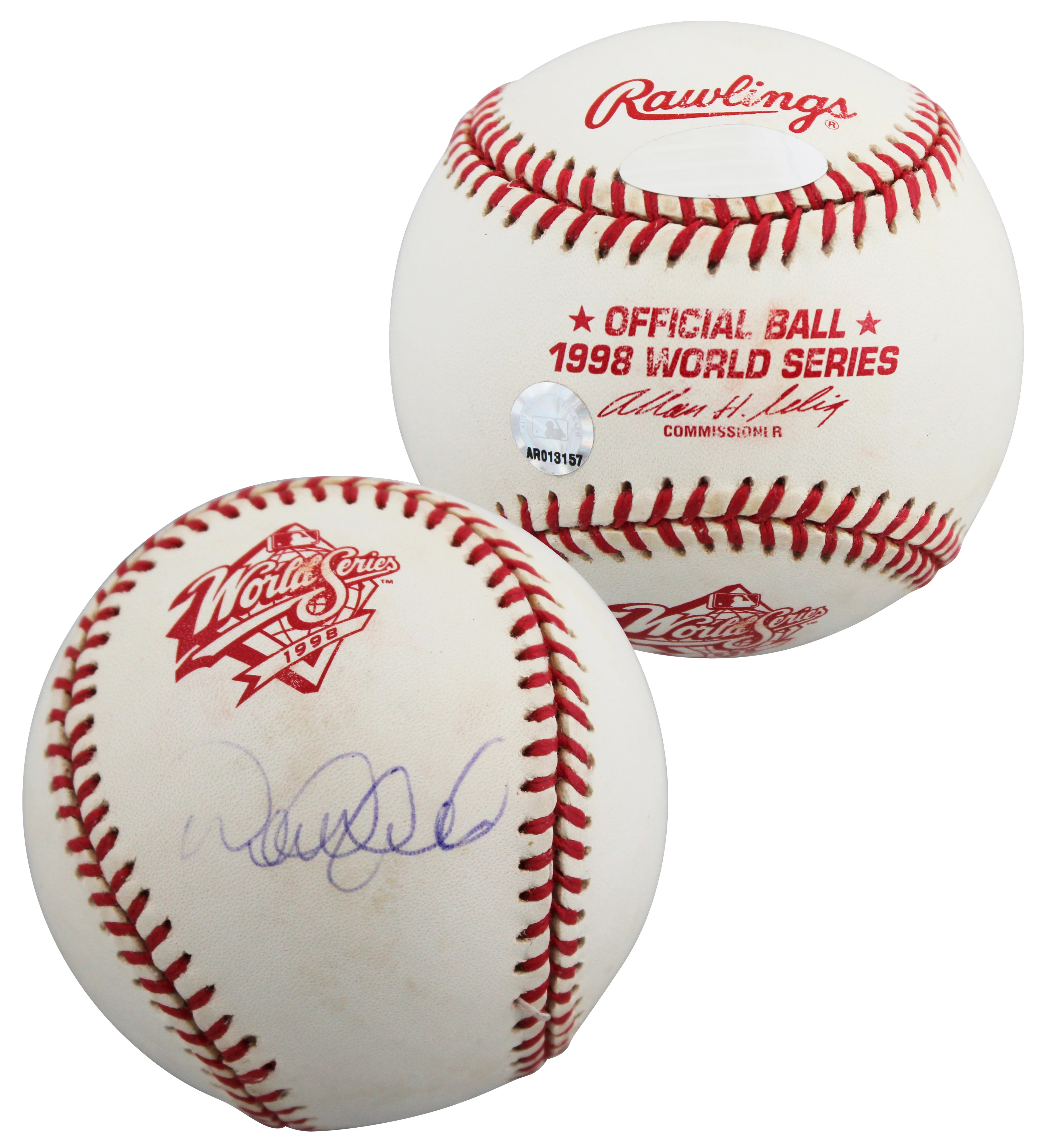 Yankees Derek Jeter Signed 1998 World Series Selig Oml Baseball MLB #AR013157 - Image 2