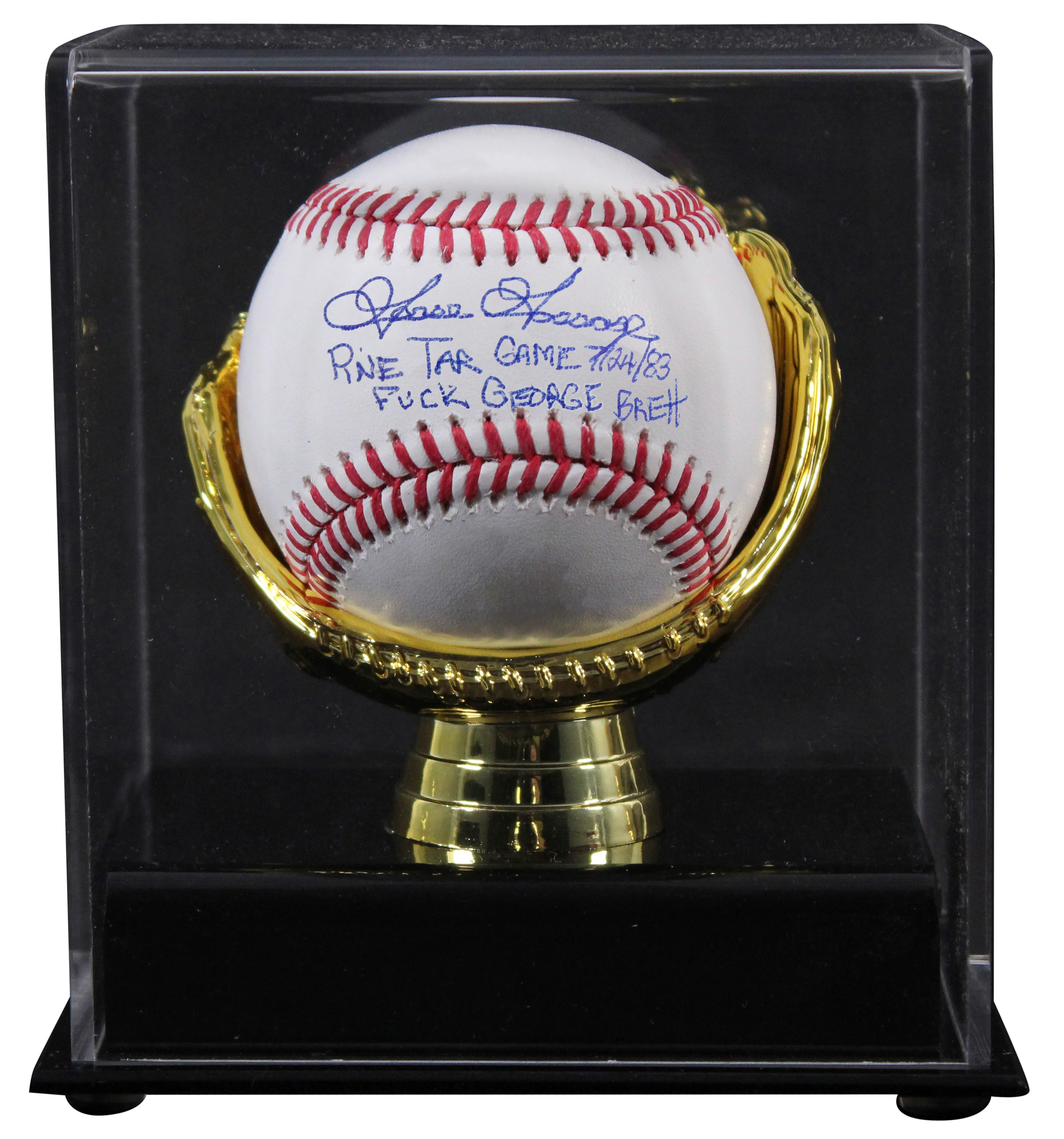 Yankees Goose Gossage "2x Insc" Authentic Signed Baseball W/ Case JSA Witness - Image 2