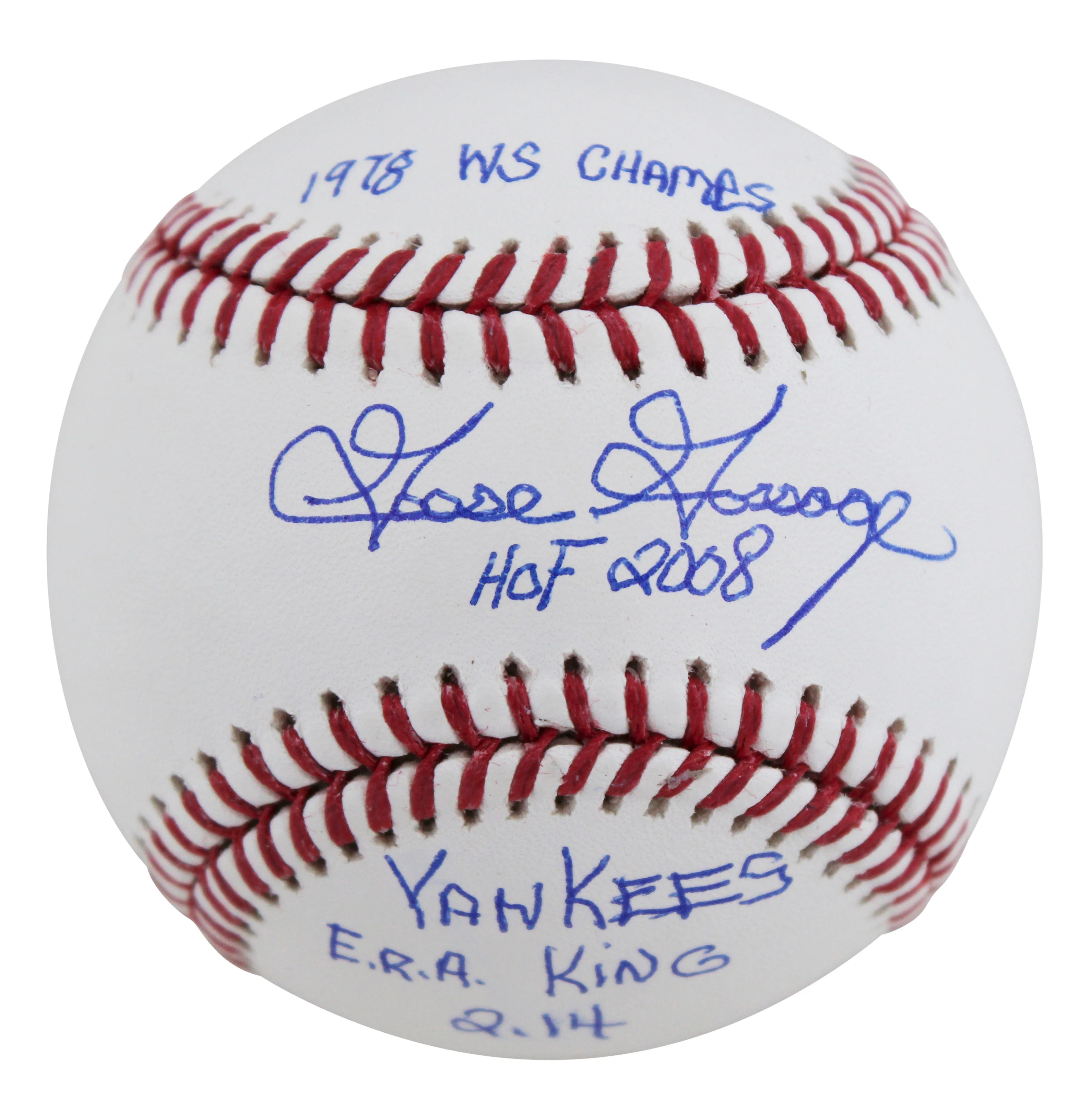 Yankees Goose Gossage "3x Insc ERA King" 2.14 Signed Oml Baseball BAS Witnessed - Image 3