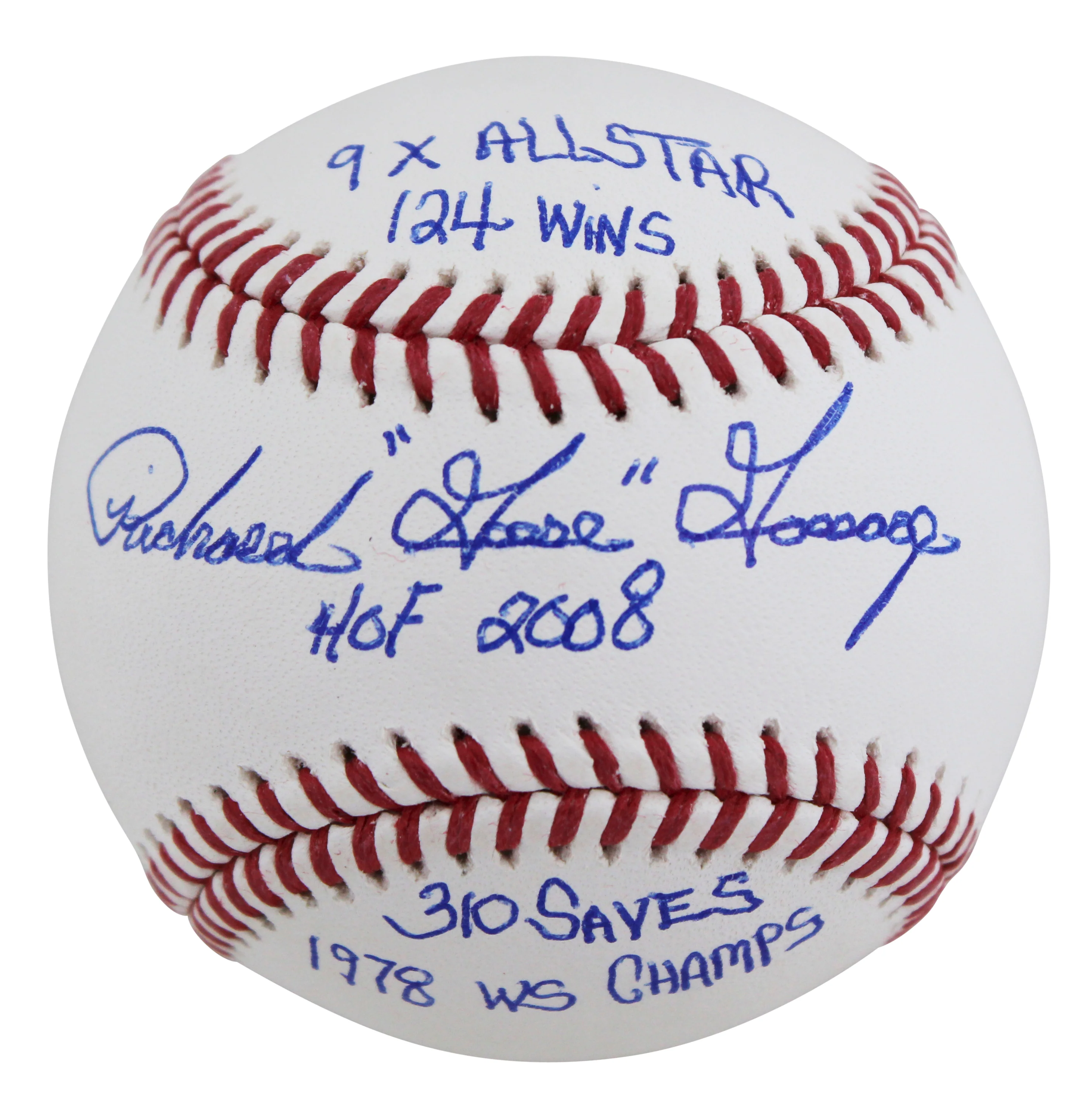 Yankees Goose Gossage "5x Insc Career Stat" Signed Oml Baseball BAS Witnessed - Image 3