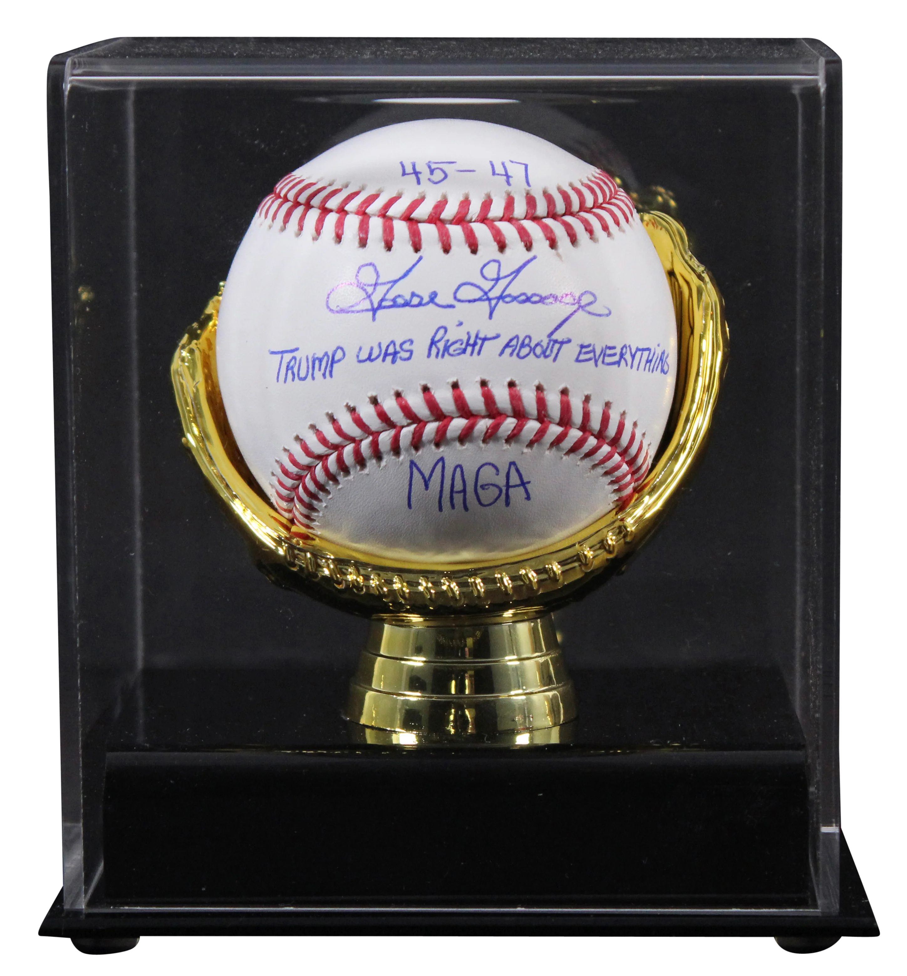 Yankees Goose Gossage "MAGA 3x Insc" Signed Baseball W/ Case BAS Witnessed - Image 2