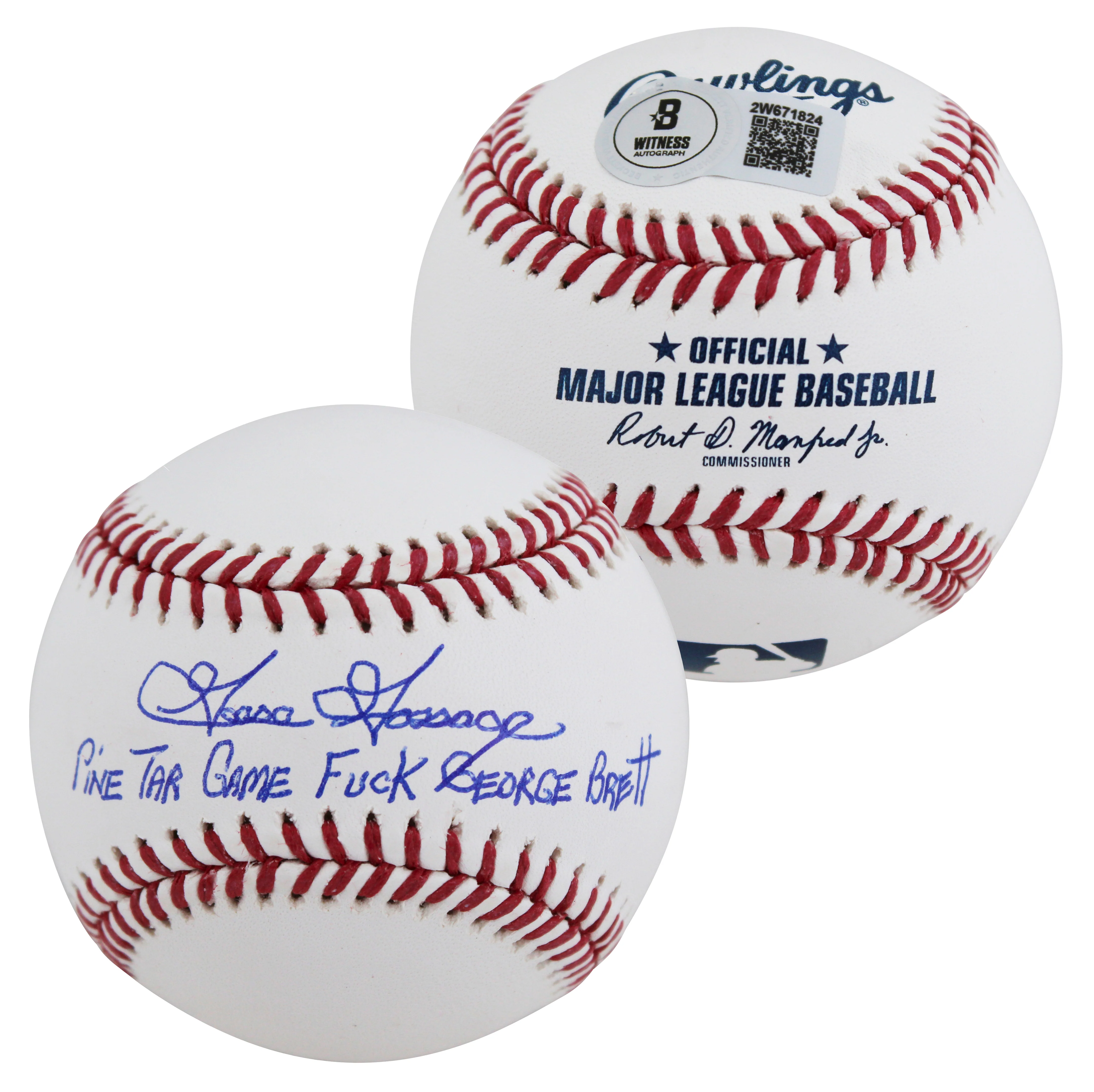 Yankees Goose Gossage "Pine Tar Game" Authentic Signed Oml Baseball BAS Witness - Image 2