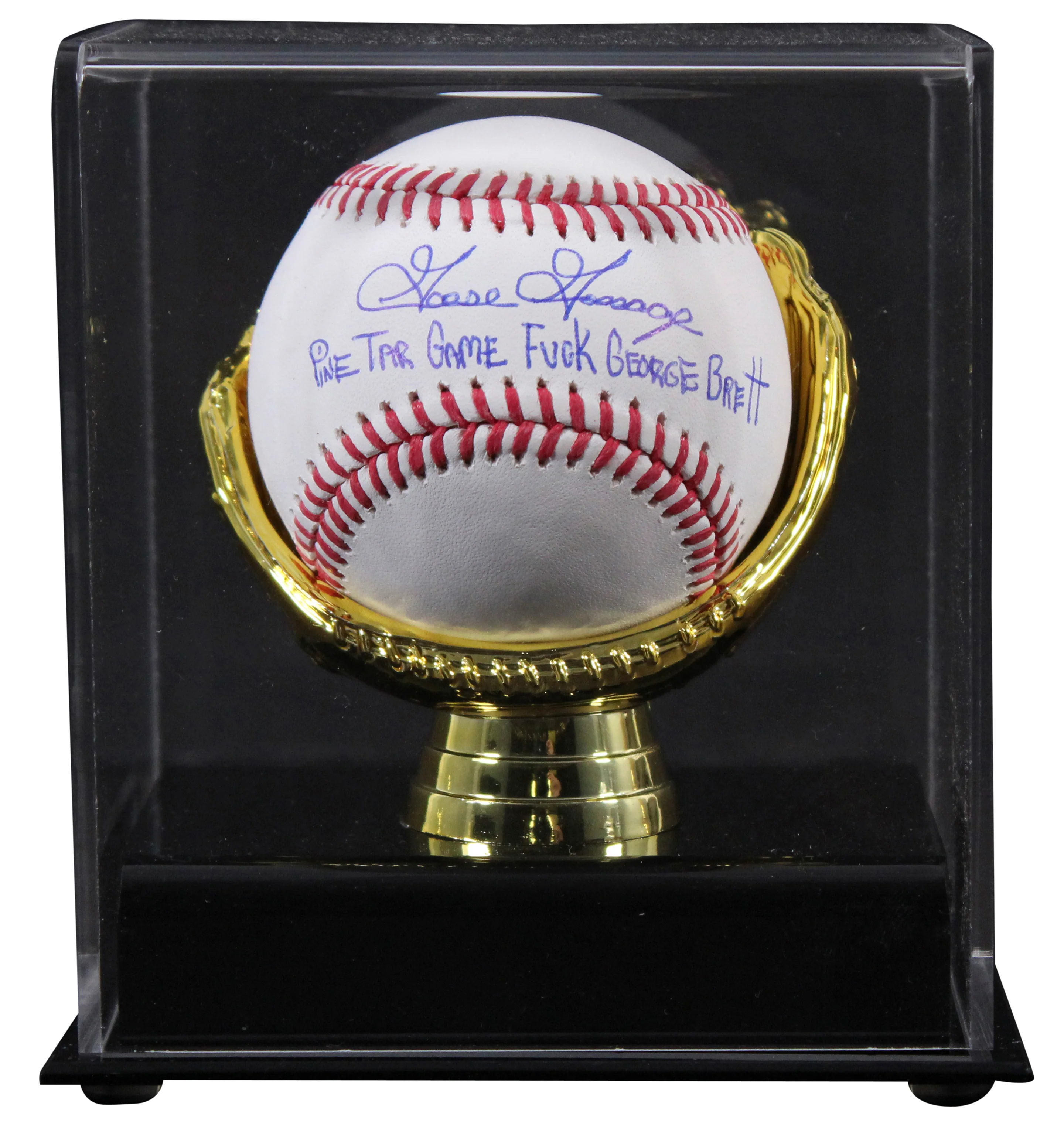 Yankees Goose Gossage "Pine Tar Game" Signed Oml Baseball w/ Case BAS Witness - Image 2