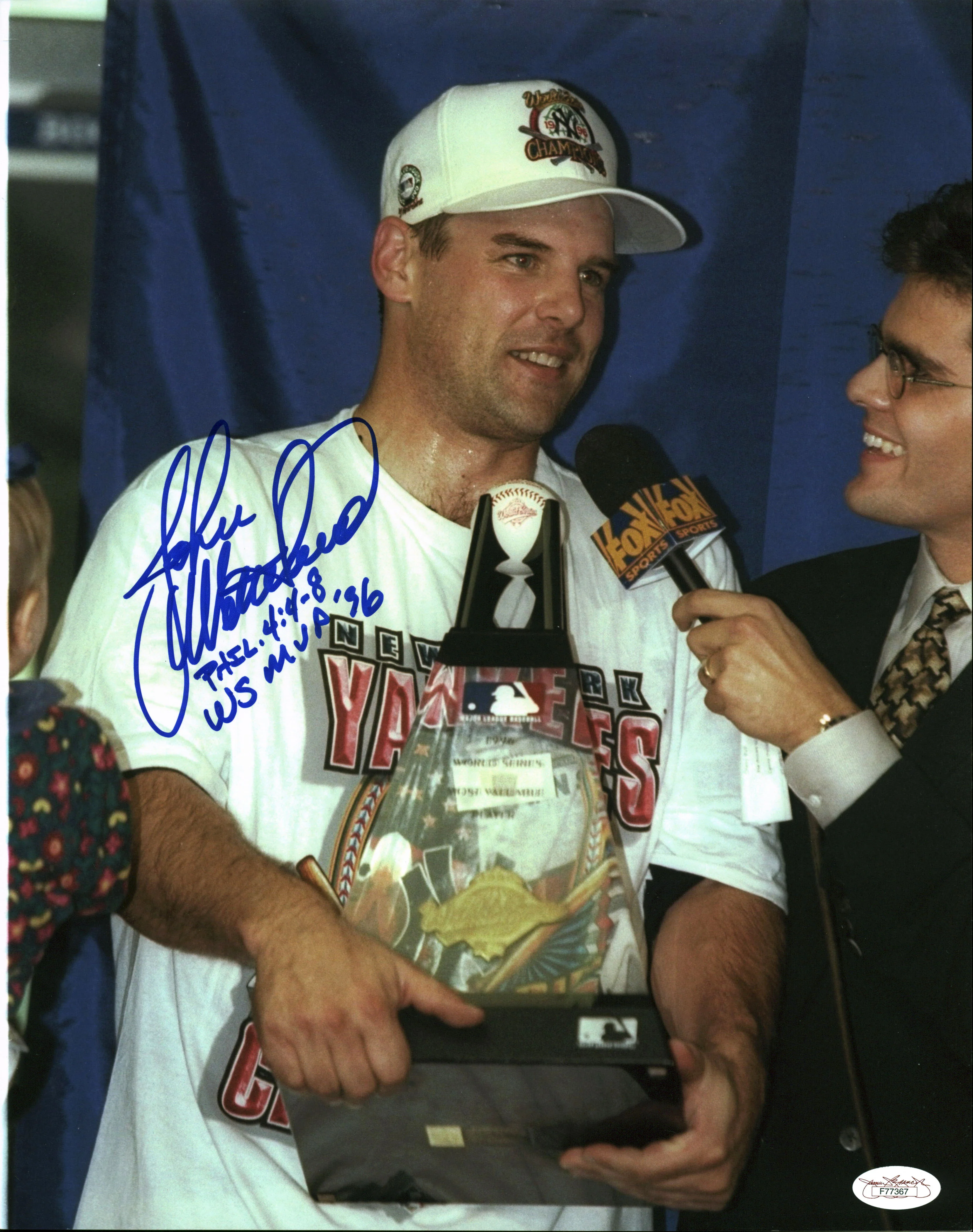 Yankees John Wetteland "WS MVP '96" Authentic Signed 11x14 Photo JSA #F77367 - Image 2