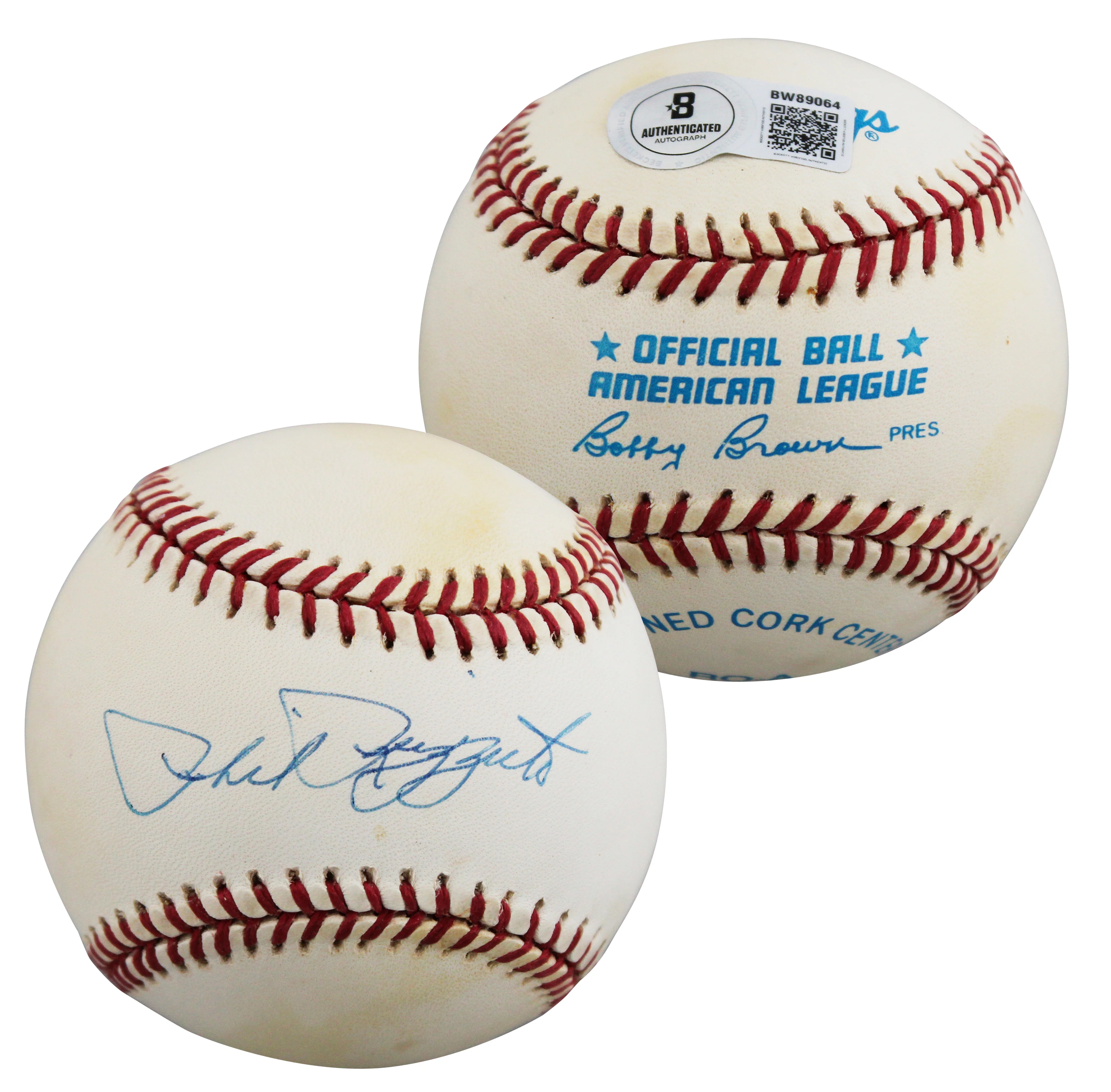 Yankees Phil Rizzuto Authentic Signed Bobby Brown OAL Baseball BAS #BW89064 - Image 2
