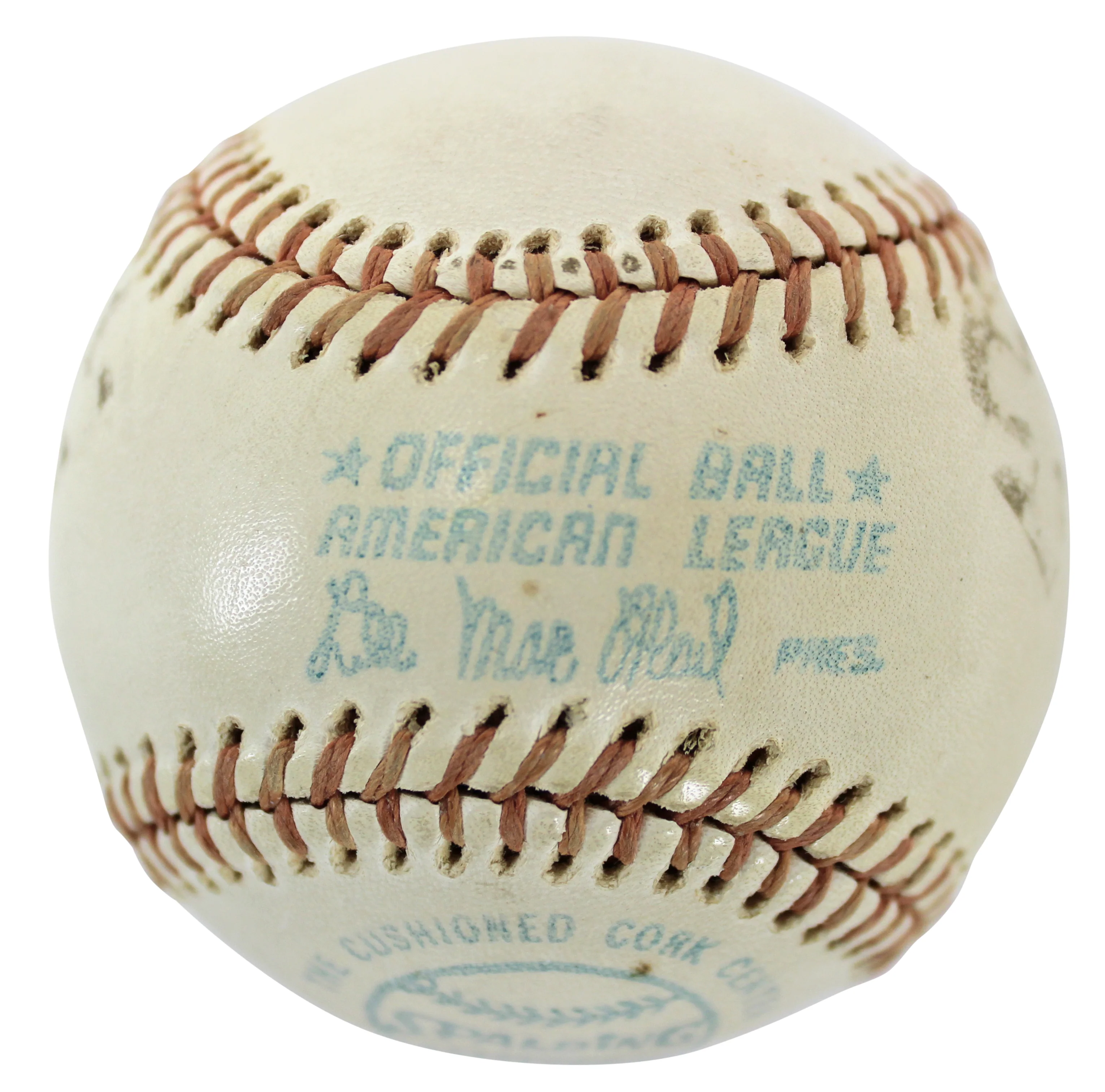Yankees Thurman Munson "Good Luck" Signed Lee MacPhail Oal Baseball JSA #Y37243 - Image 3