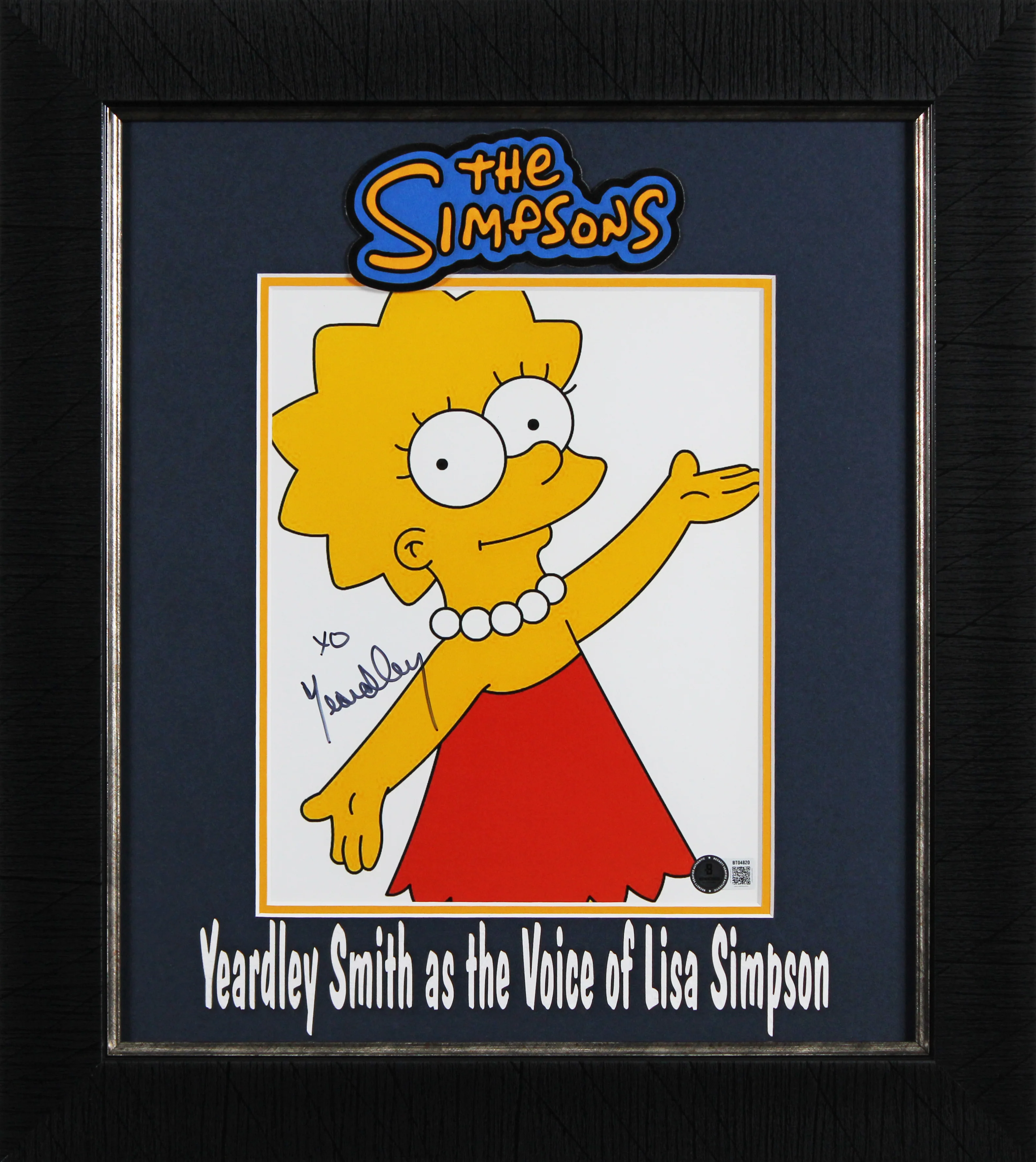 Yeardley Smith The Simpsons Authentic Signed 8x10 Framed Photo BAS #BT04820