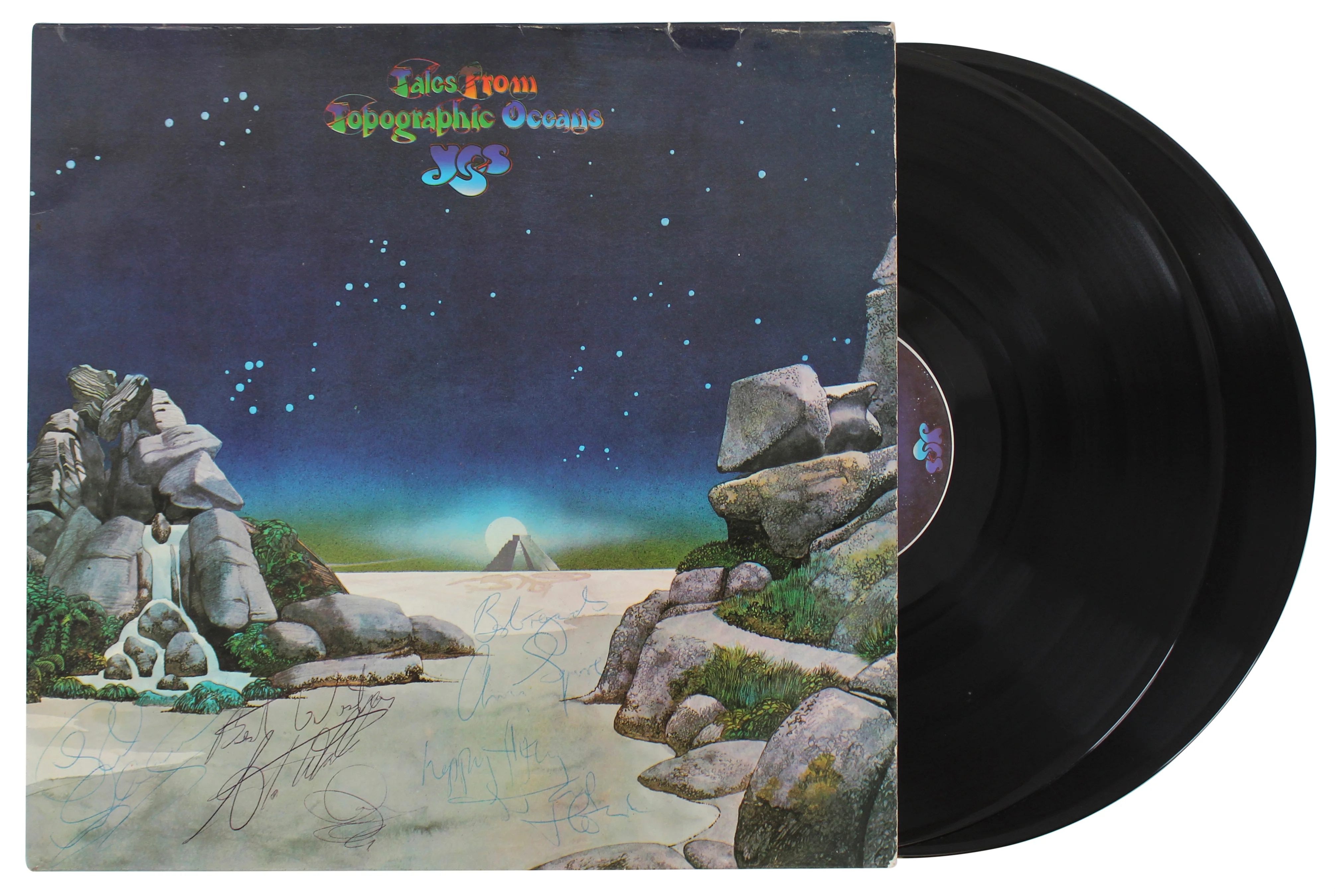 Yes (4) Anderson Squire Wakeman & Howe Signed Album Cover W/ Vinyl BAS #AC26842 - Image 2