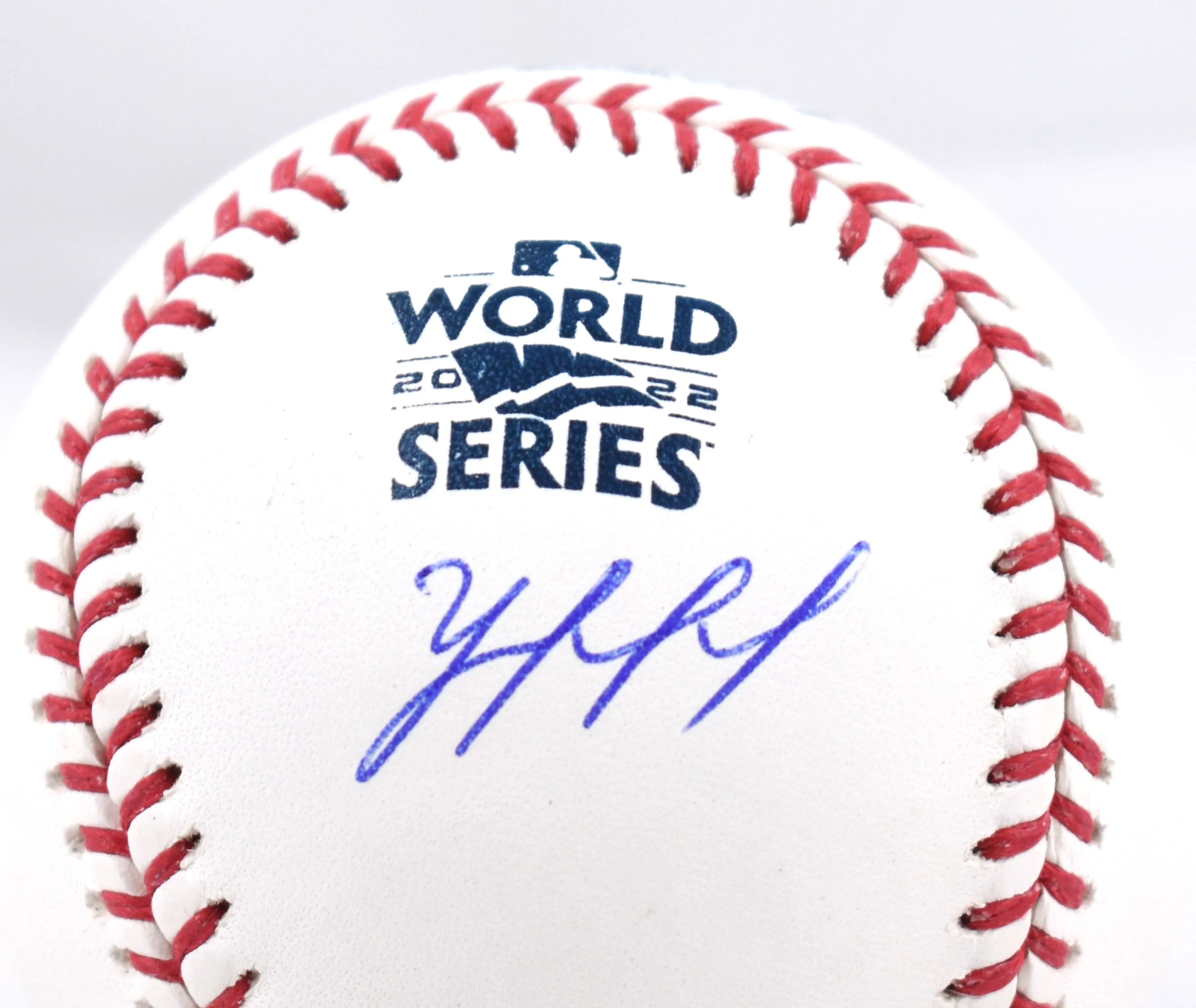 Yordan Alvarez Autographed Rawlings World Series OML Baseball - JSA *Blue - Image 2