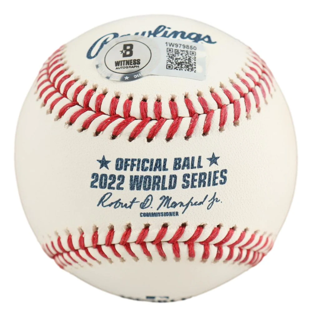Yordan Alvarez Houston Astros Signed 2022 World Series Baseball 22 WS Champ BAS - Image 2