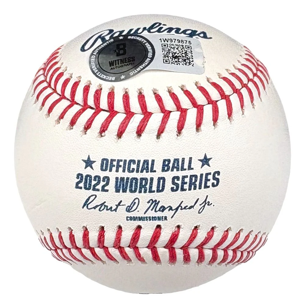 Yordan Alvarez Houston Astros Signed 2022 World Series Baseball BAS - Image 2